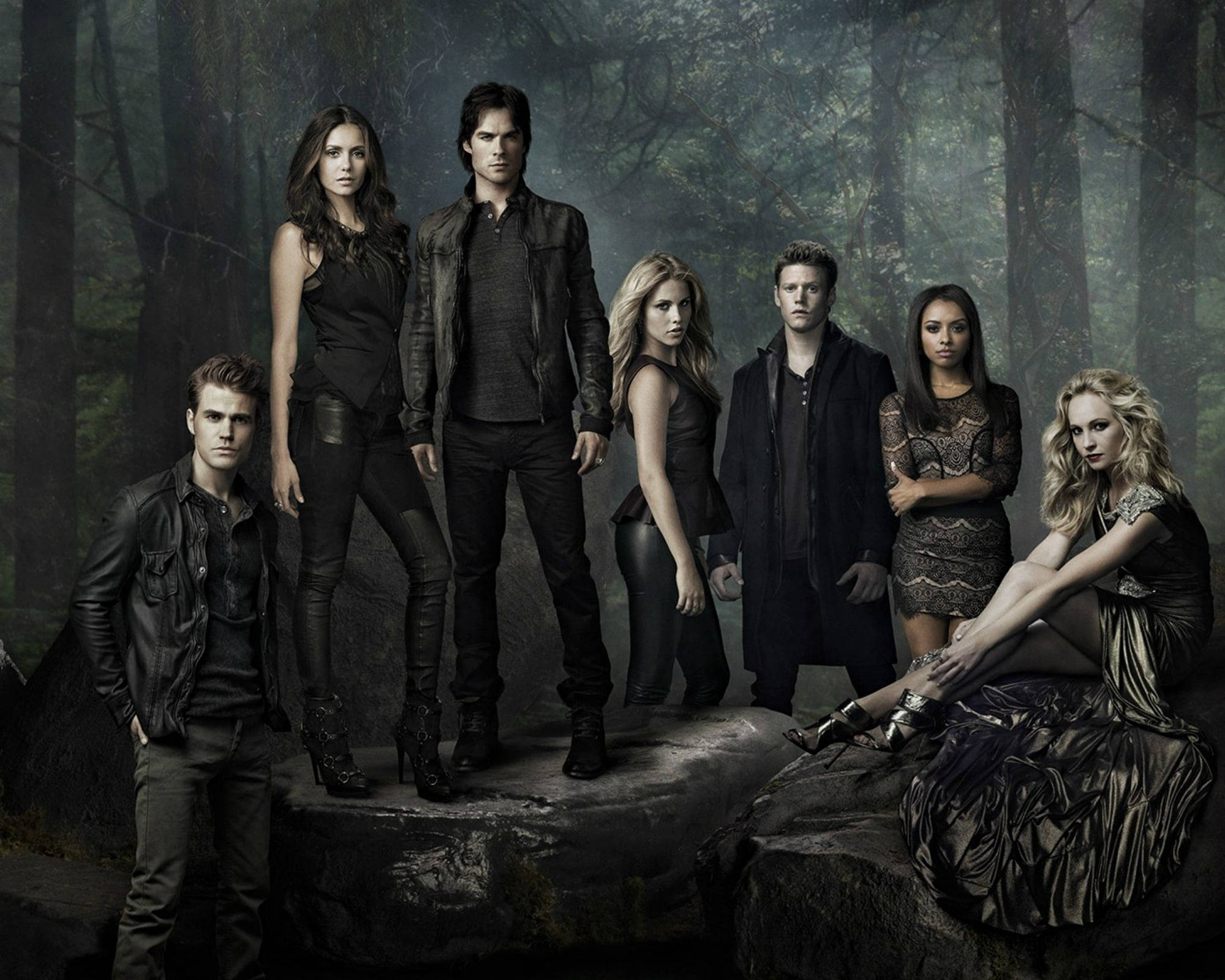 Vampire Diaries, dark forest, misty forest, Full HD Desktop Wallpaper