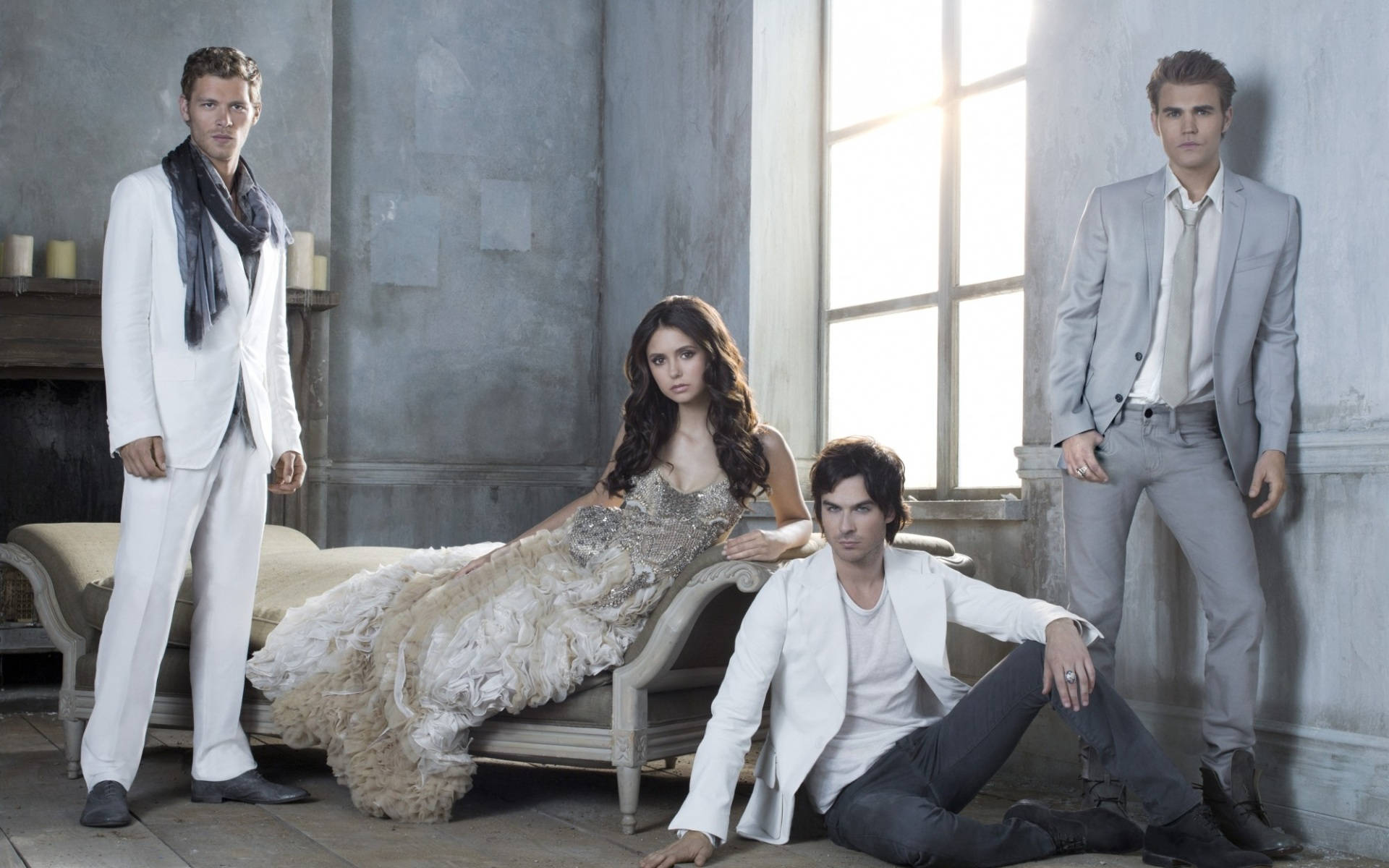 Vampire Diaries, gray theme, sunlit, Full HD Desktop Wallpaper