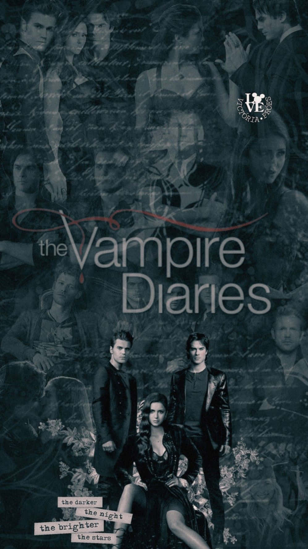 The Vampire Diaries, iPhone, gothic script, HD Phone Wallpaper