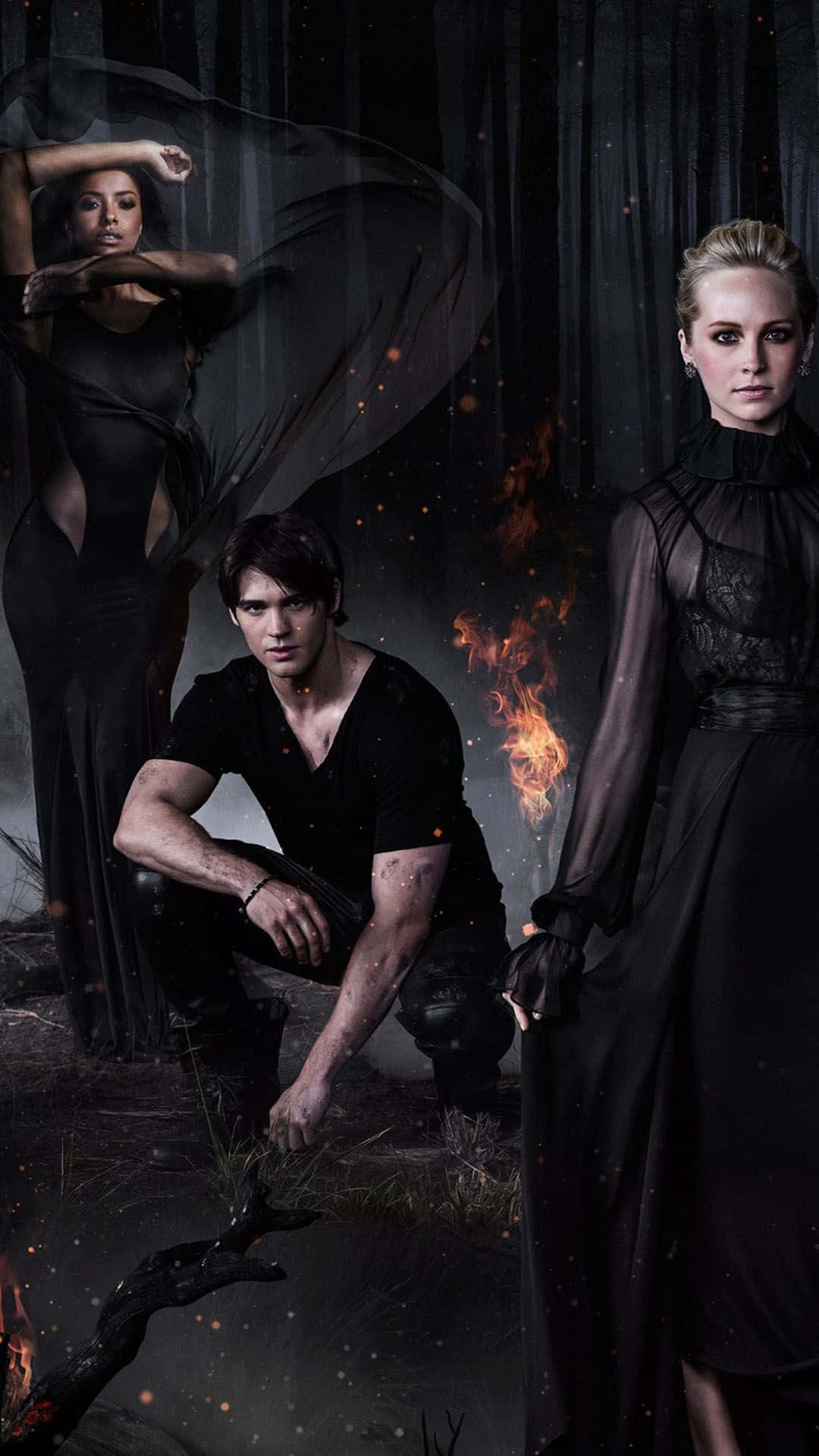 The Vampire Diaries, iPhone, black attire, Full HD Phone Wallpaper