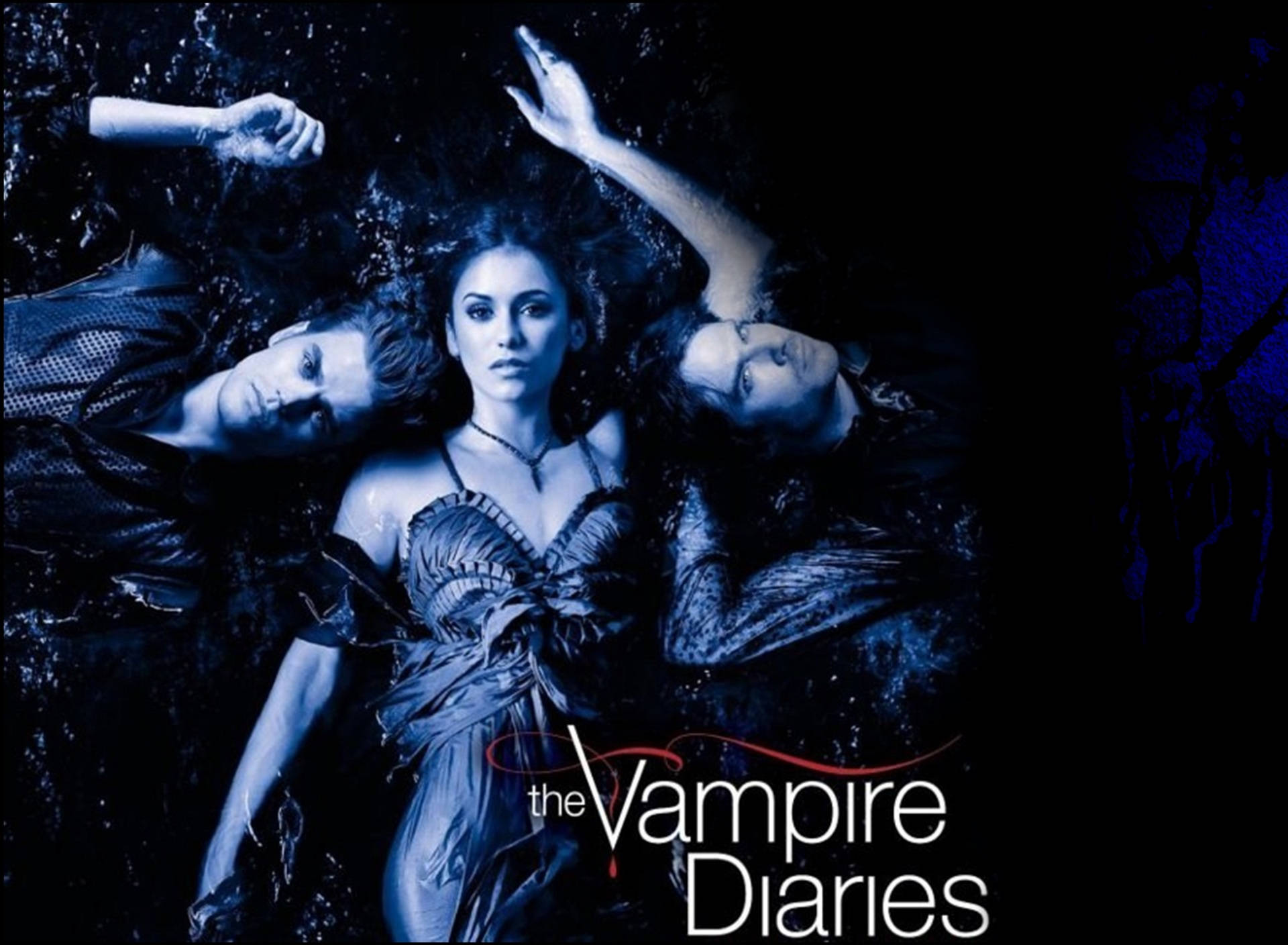 The Vampire Diaries, blue aesthetic, dark blue monochrome, Full HD Desktop Wallpaper