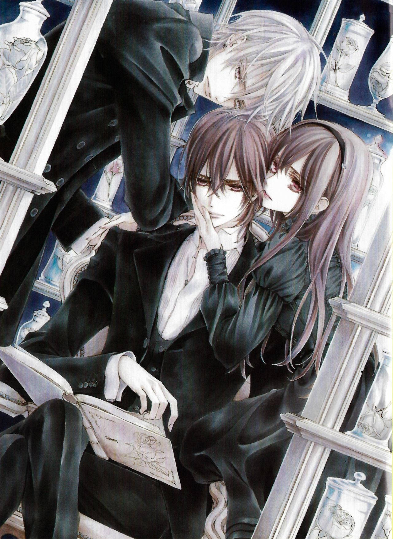 Vampire Knight, main casts, black suits, HD Phone Wallpaper