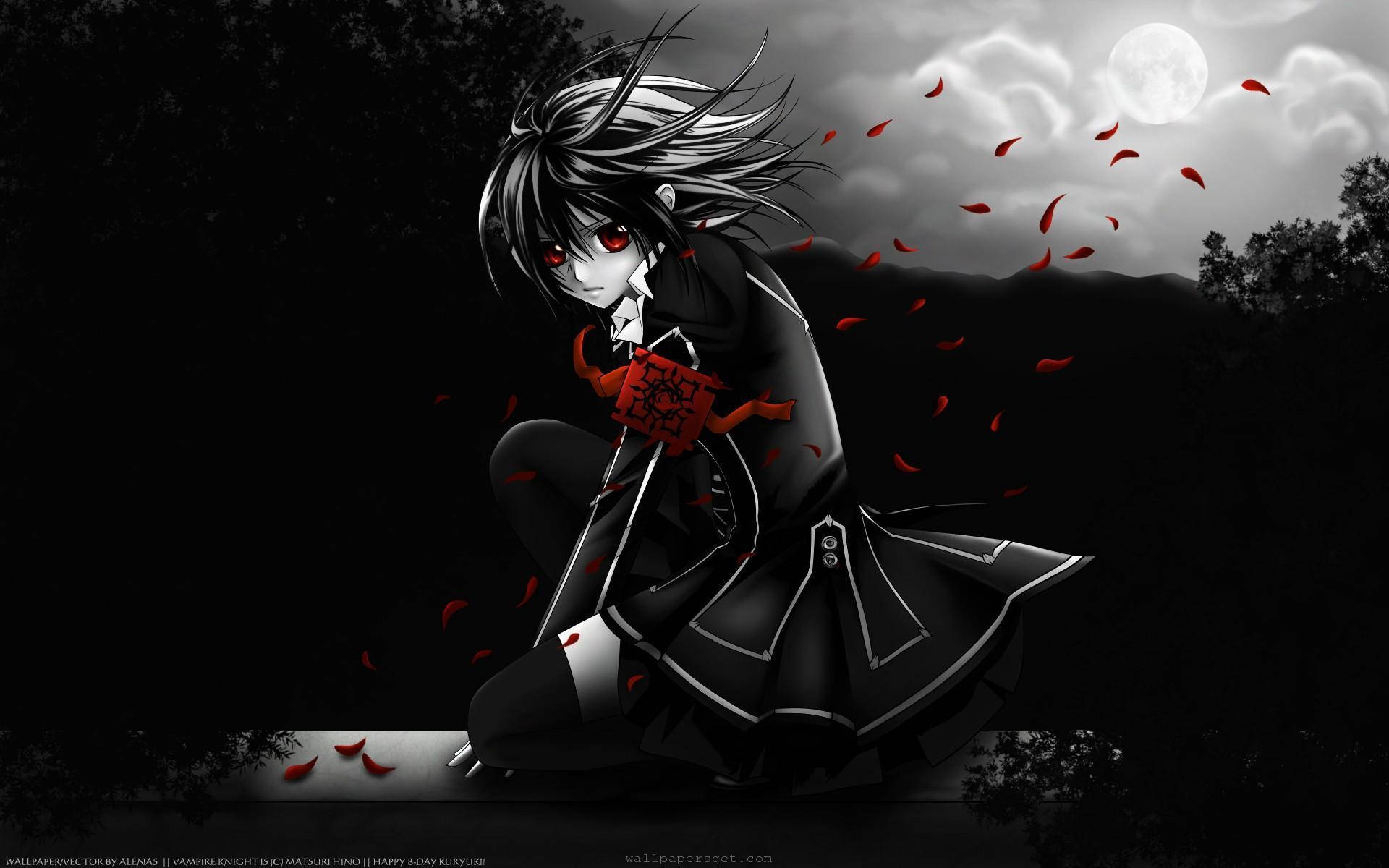 Vampire Knight, anime vampire, red eyes, Full HD Desktop Wallpaper