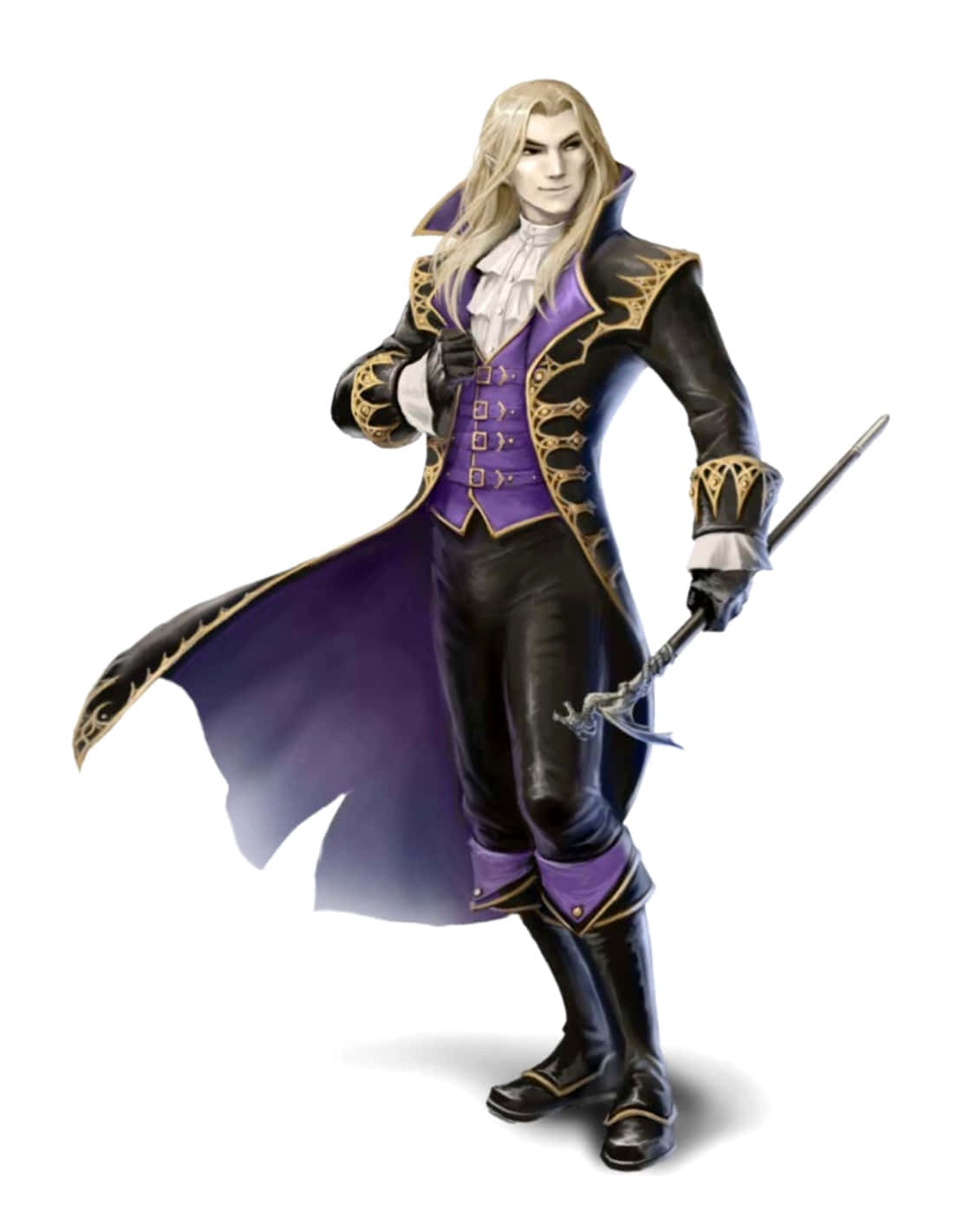 Vampire Lord, purple and black ornate coat, long blonde hair, HD Phone Wallpaper