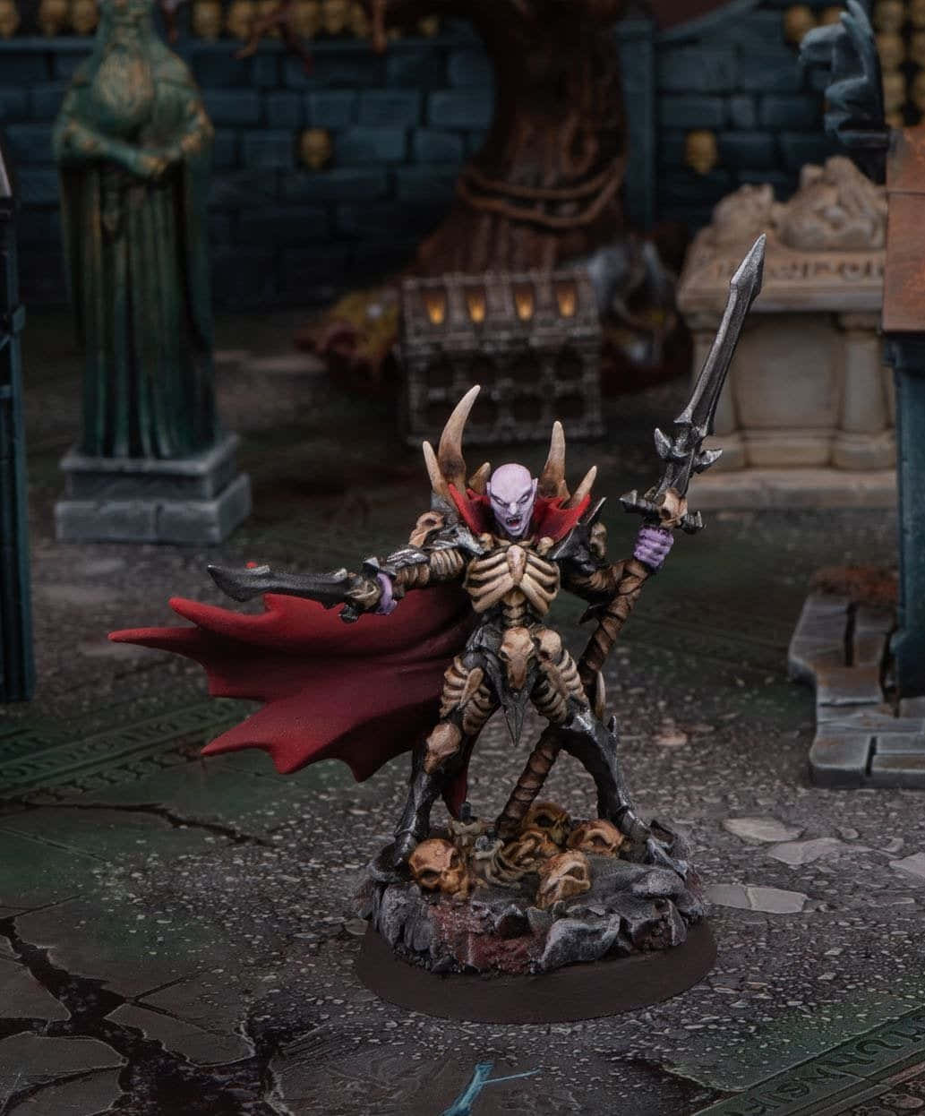 Vampire Lord, skeleton warrior, horns, SD Phone Wallpaper