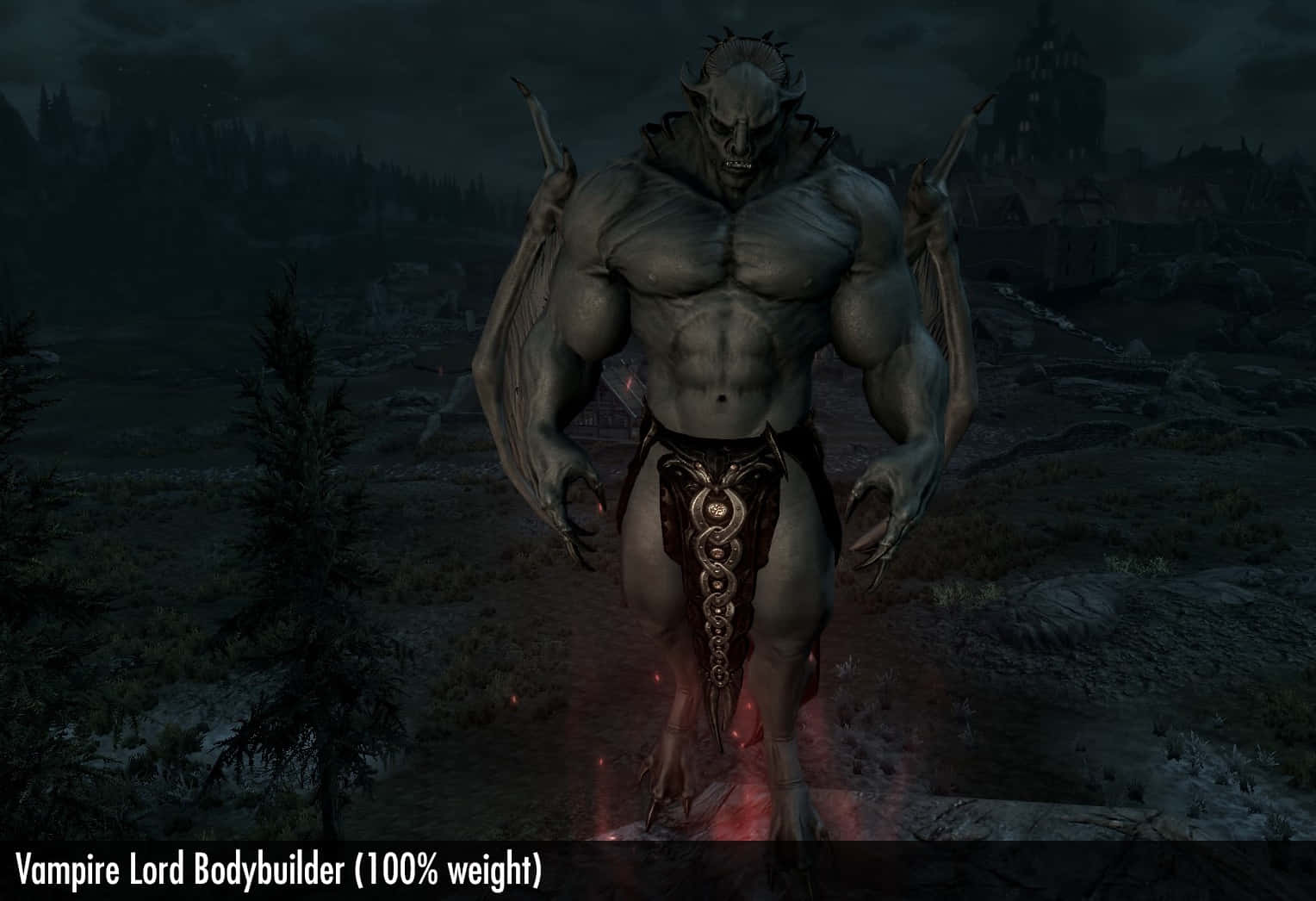 Vampire Lord, bat wings, glowing red feet, HD Desktop Wallpaper