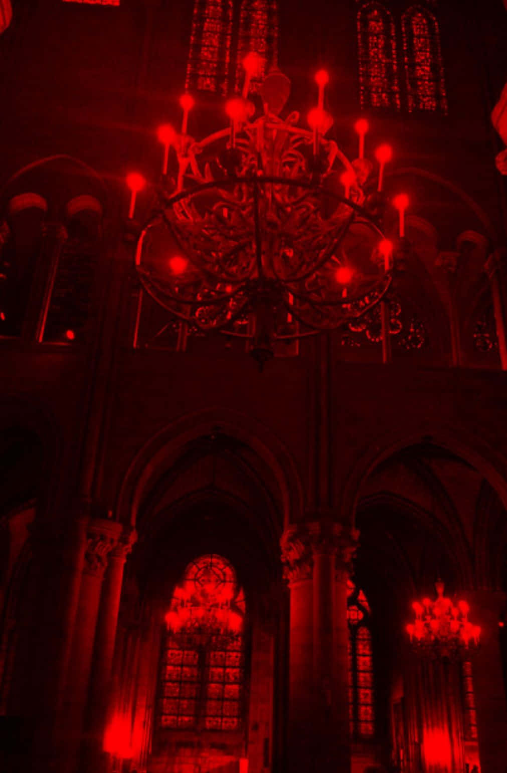Vampire Lord, cathedral interior, eerie red light, HD Phone Wallpaper