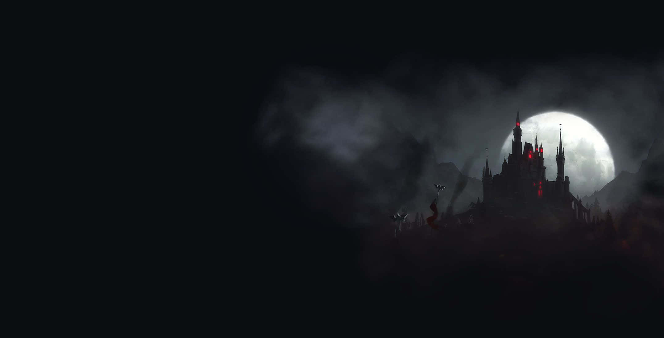 Dark Vampire, gothic castle, full moon, Full HD Desktop Wallpaper