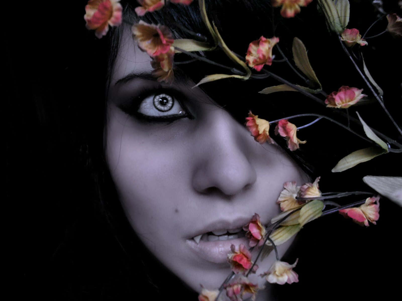 Dark Vampire, red eyes, glowing eye, HD Desktop Wallpaper