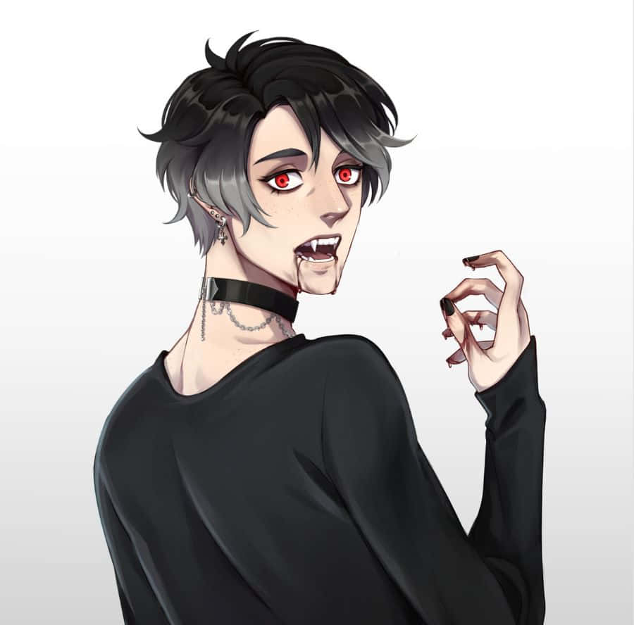 Dark Vampire Anime Pfp, anime vampire, red eyes, SD Desktop Wallpaper