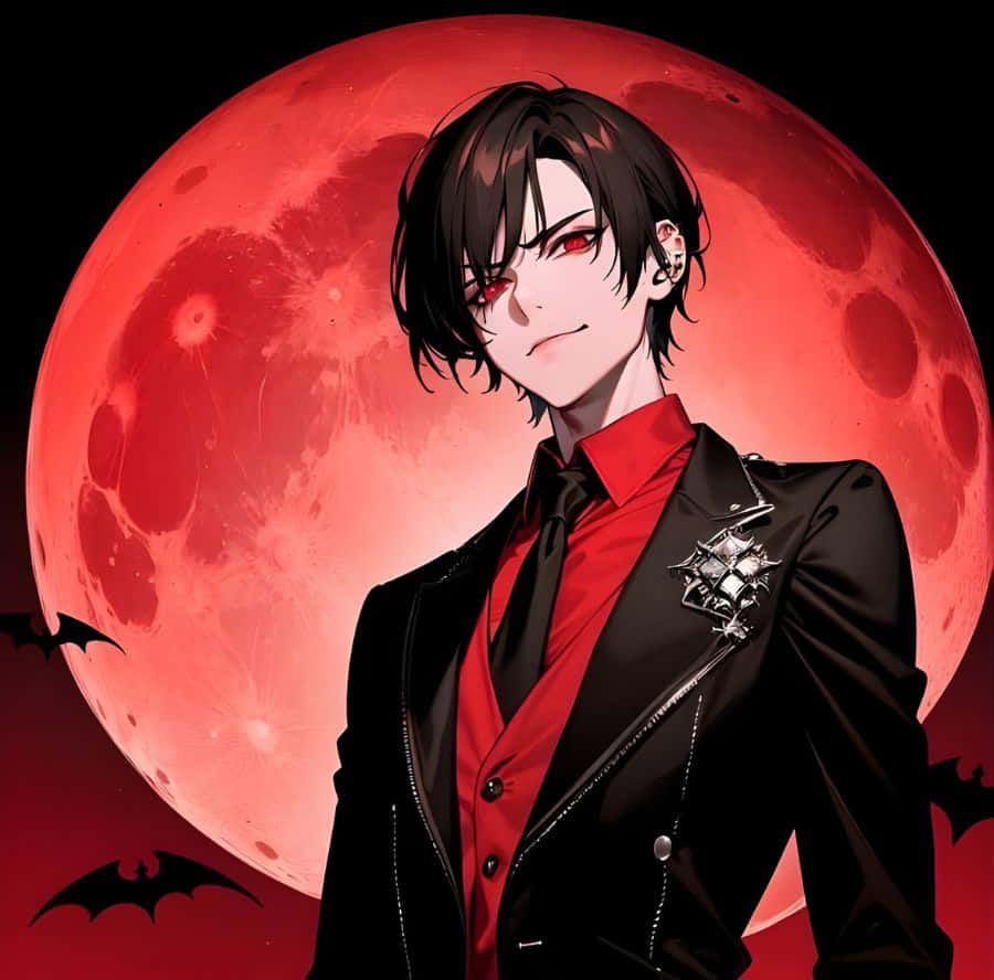 dark vampire anime pfp, anime vampire, red eyes, SD Desktop Wallpaper