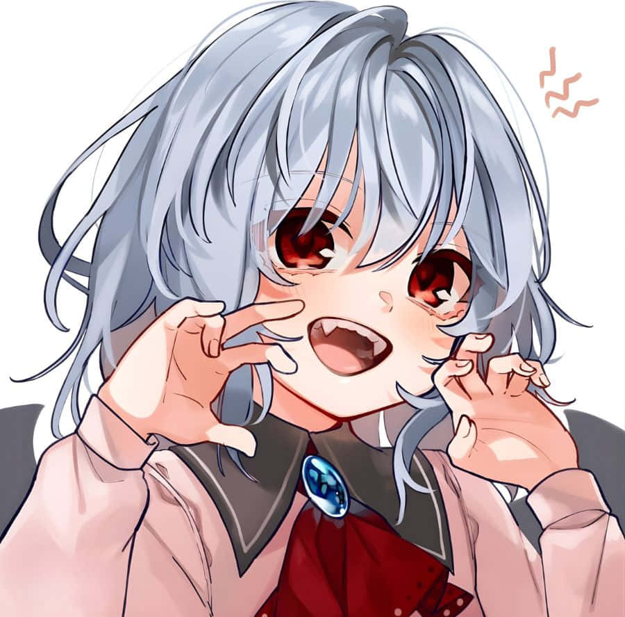 cute vampire anime pfp, anime girl, silver hair, SD Desktop Wallpaper