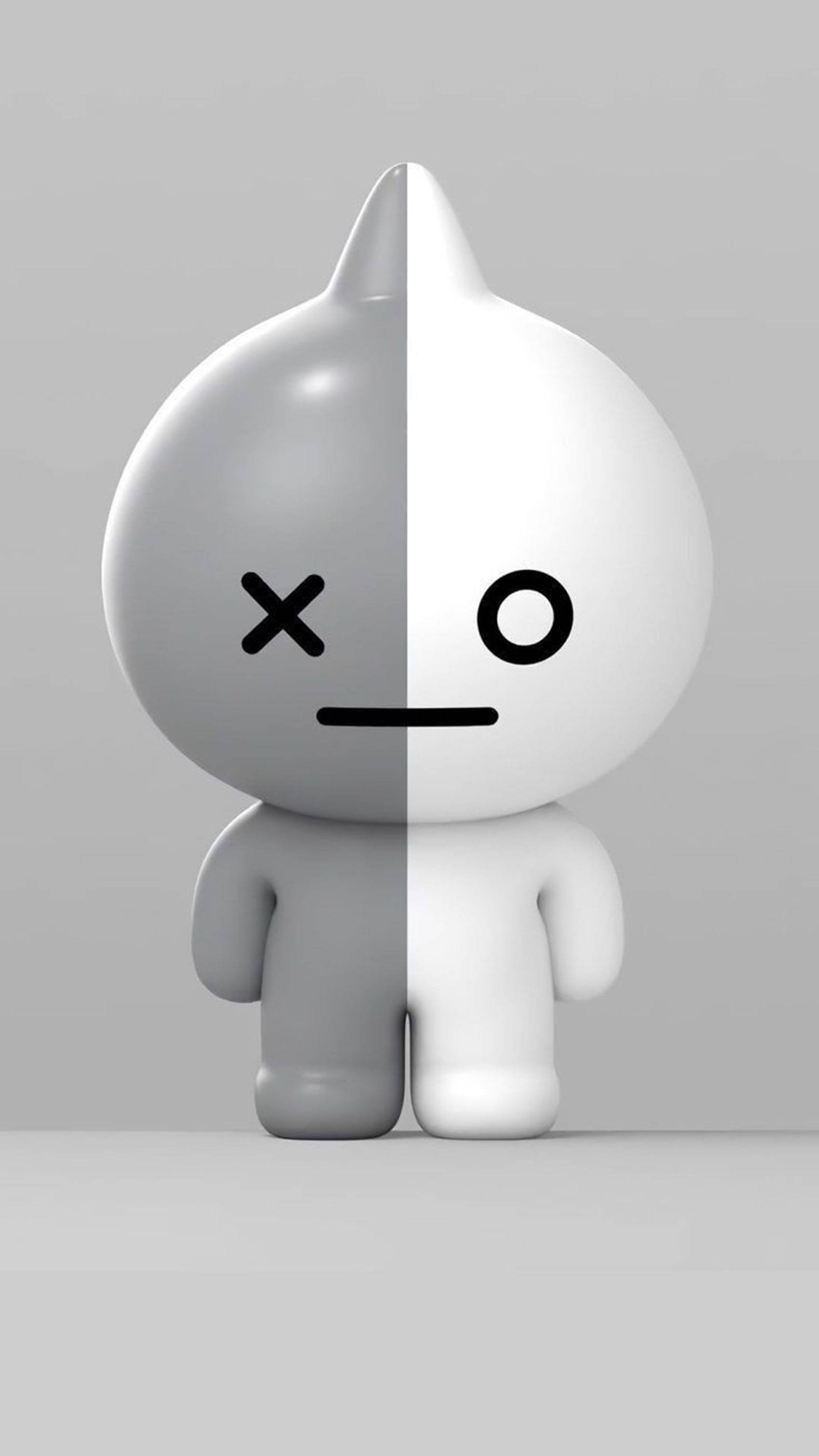 Van BT21, 3D, gray, 2K Phone Wallpaper