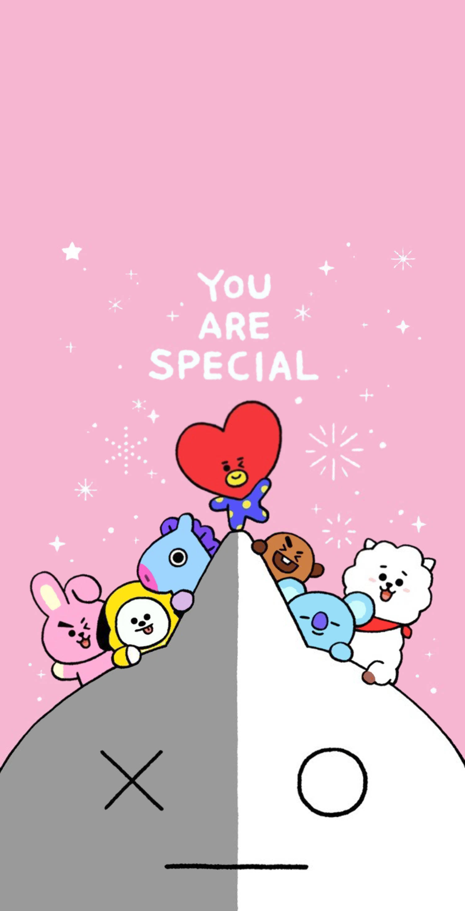 Van BT21, you are special, pink sky, 2K Phone Wallpaper