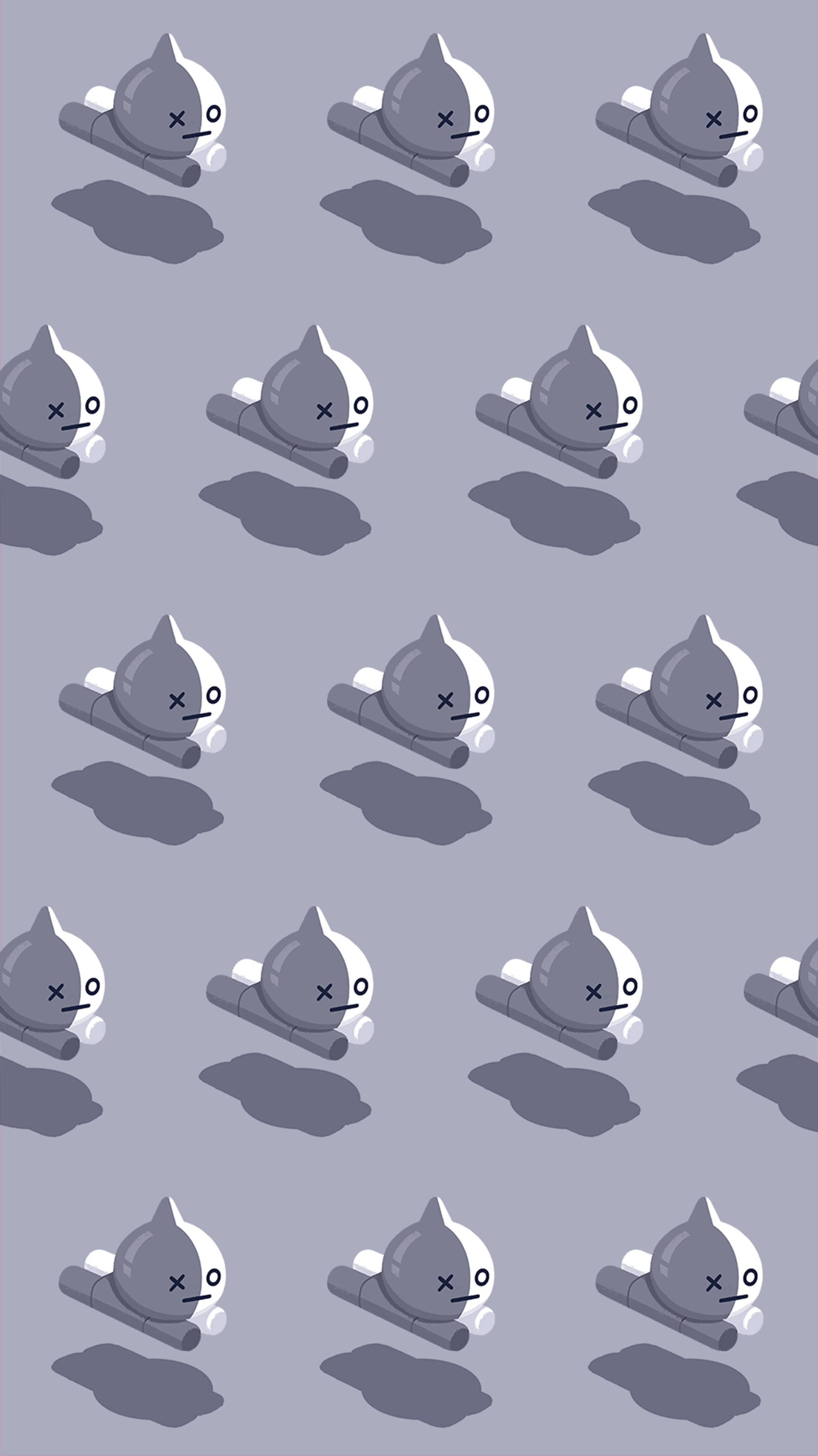 Van BT21, flying van bt21, cute gray cartoon cannons, 2K Phone Wallpaper