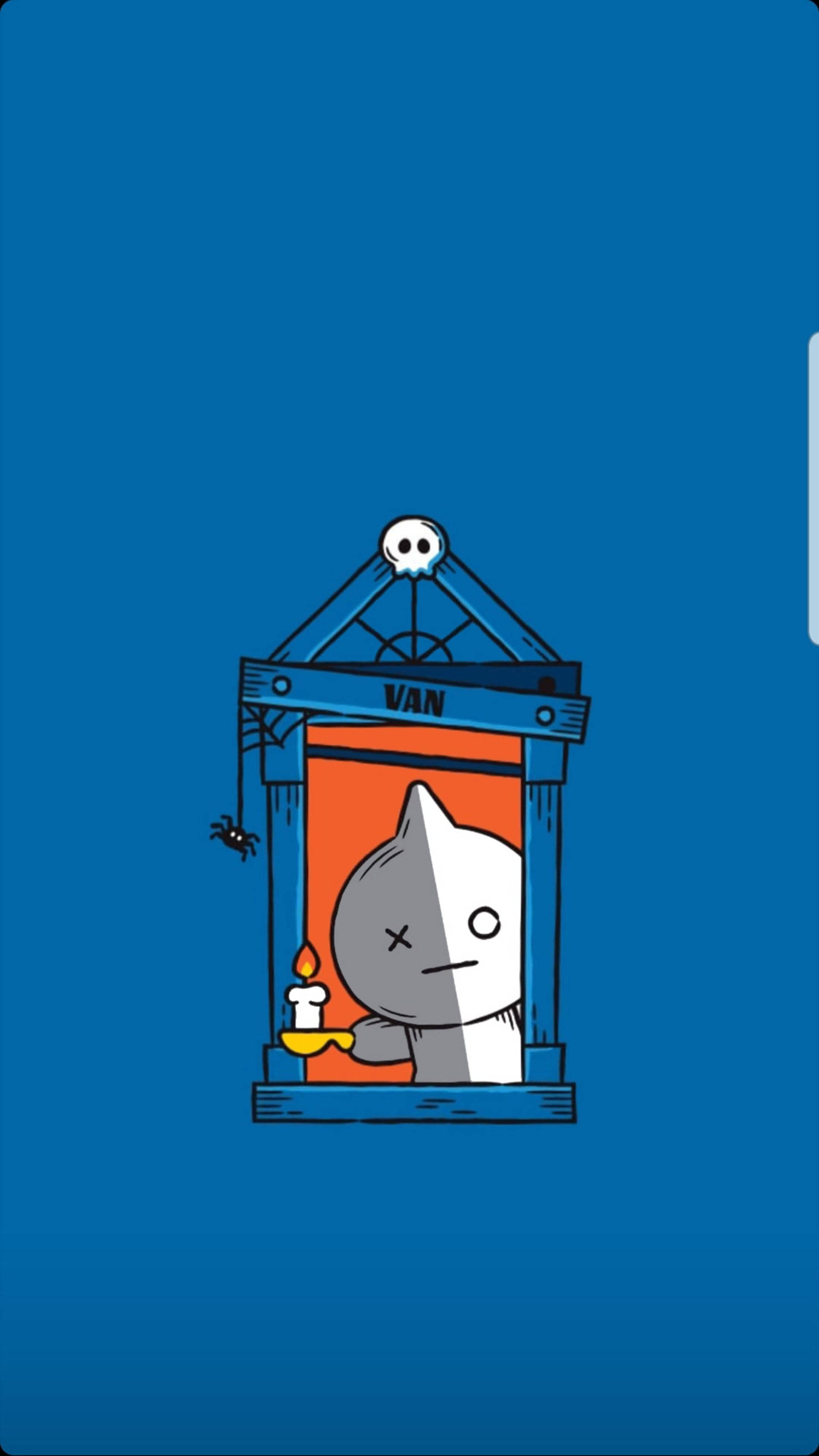 Van BT21, Halloween Window, cartoon cat, 2K Phone Wallpaper