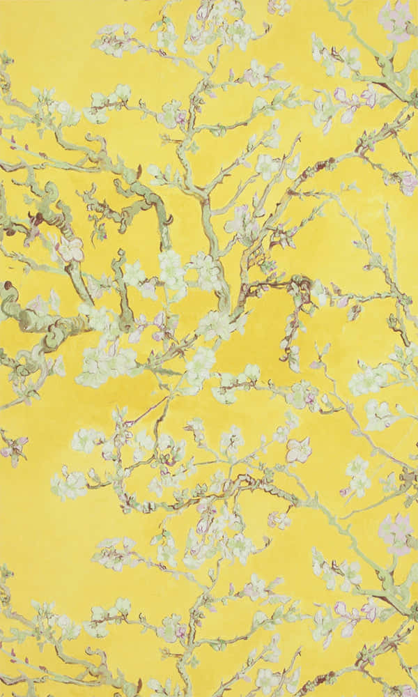 Van Gogh Almond Blossoms, almond blossoms, soft white, SD Phone Wallpaper