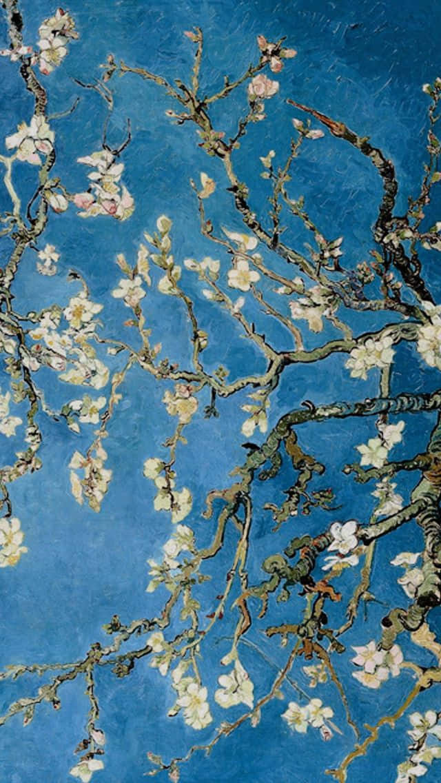 Van Gogh Almond Blossoms, almond tree, blossoms, SD Phone Wallpaper