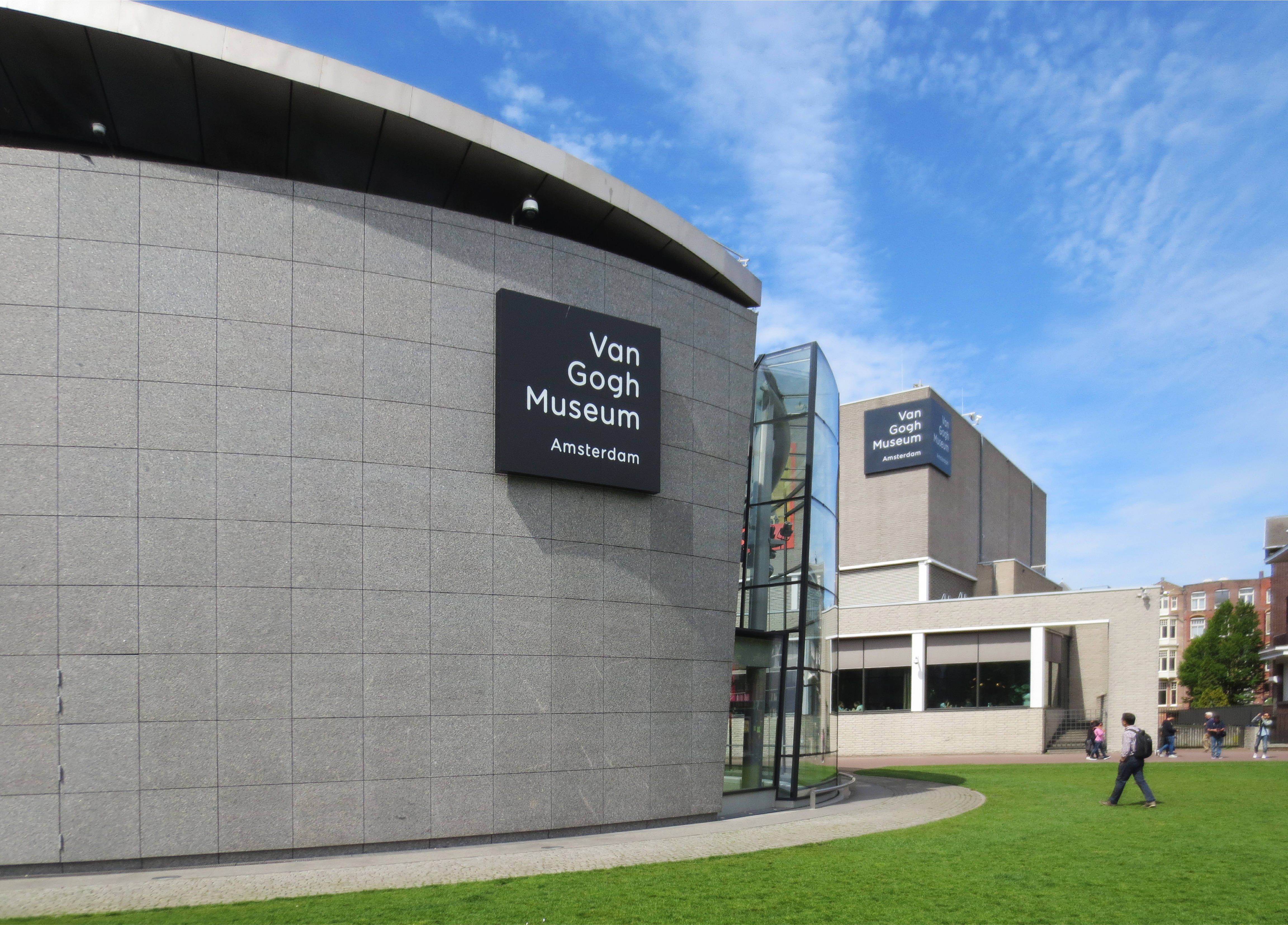 Van Gogh Museum, curved stone, modern gray stone, 4K Desktop Wallpaper