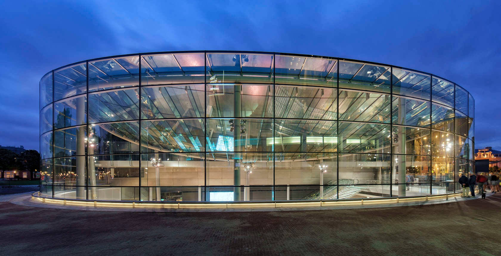 Van Gogh Museum, glass facade, glass-domed concert hall, HD Desktop Wallpaper