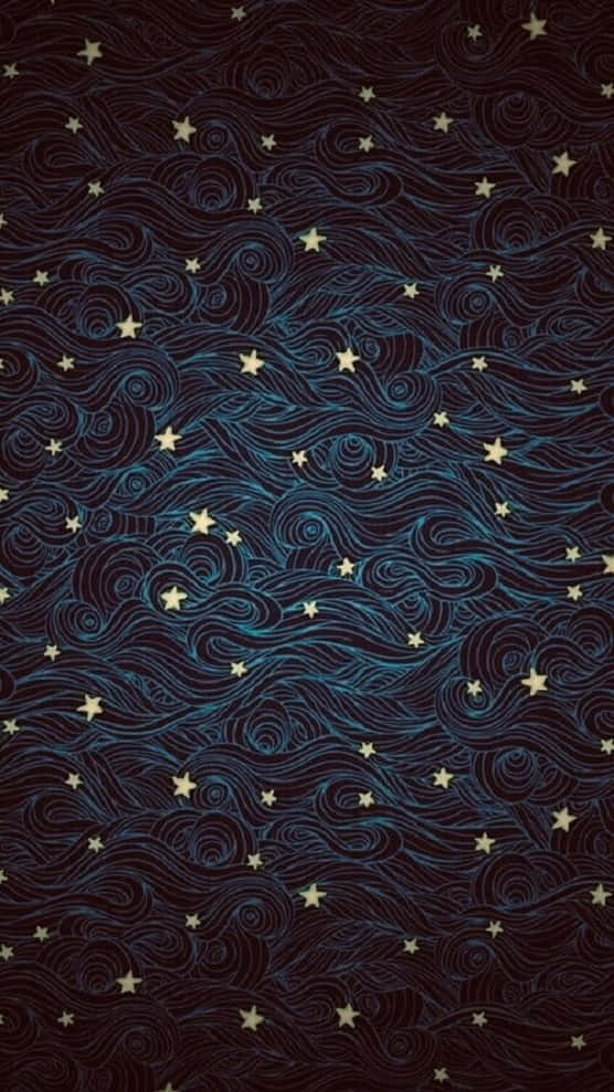 Starry Night, deep blue, maroon, SD Phone Wallpaper