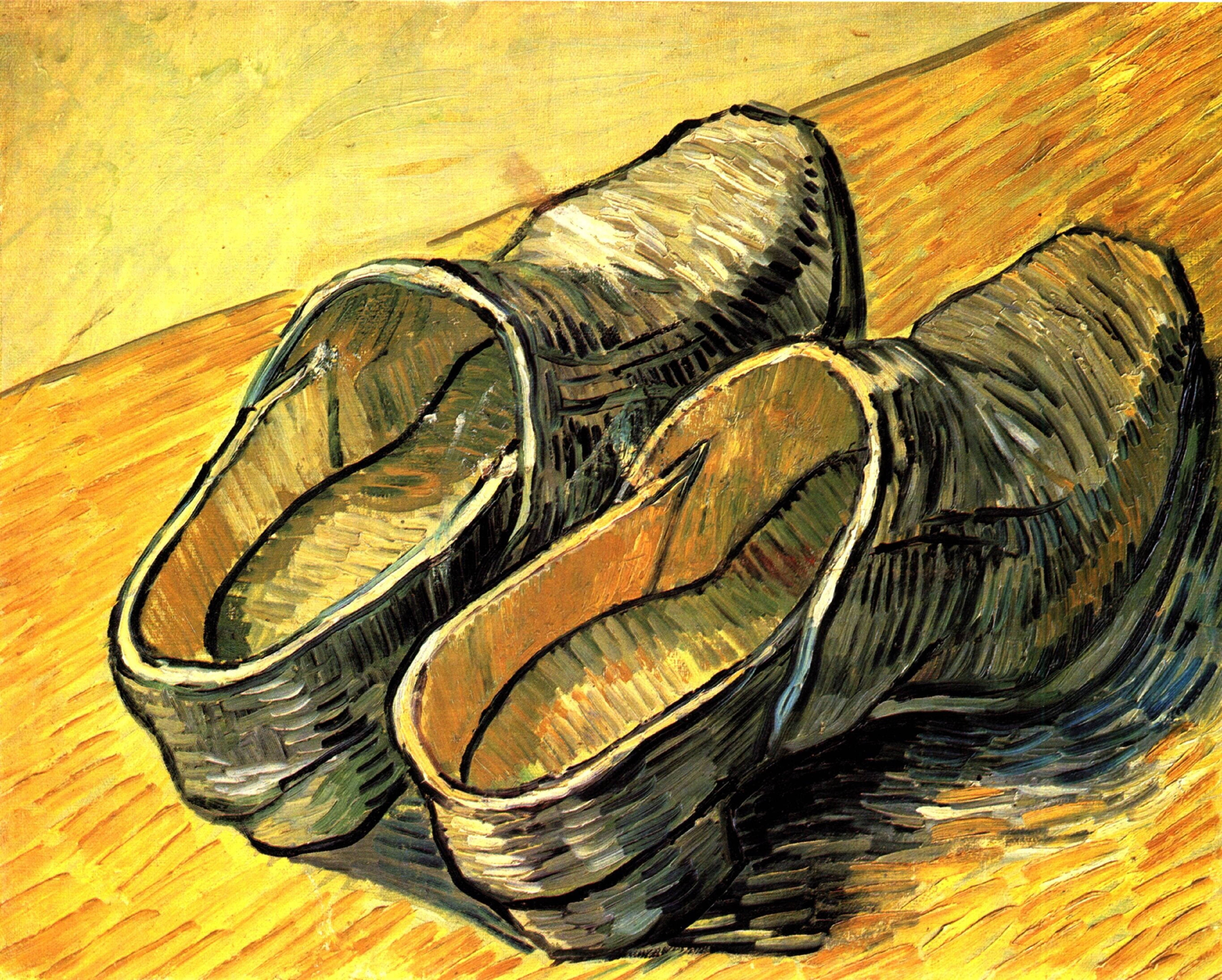 Van Gogh, leather clogs, wooden clogs, 5K Desktop Wallpaper