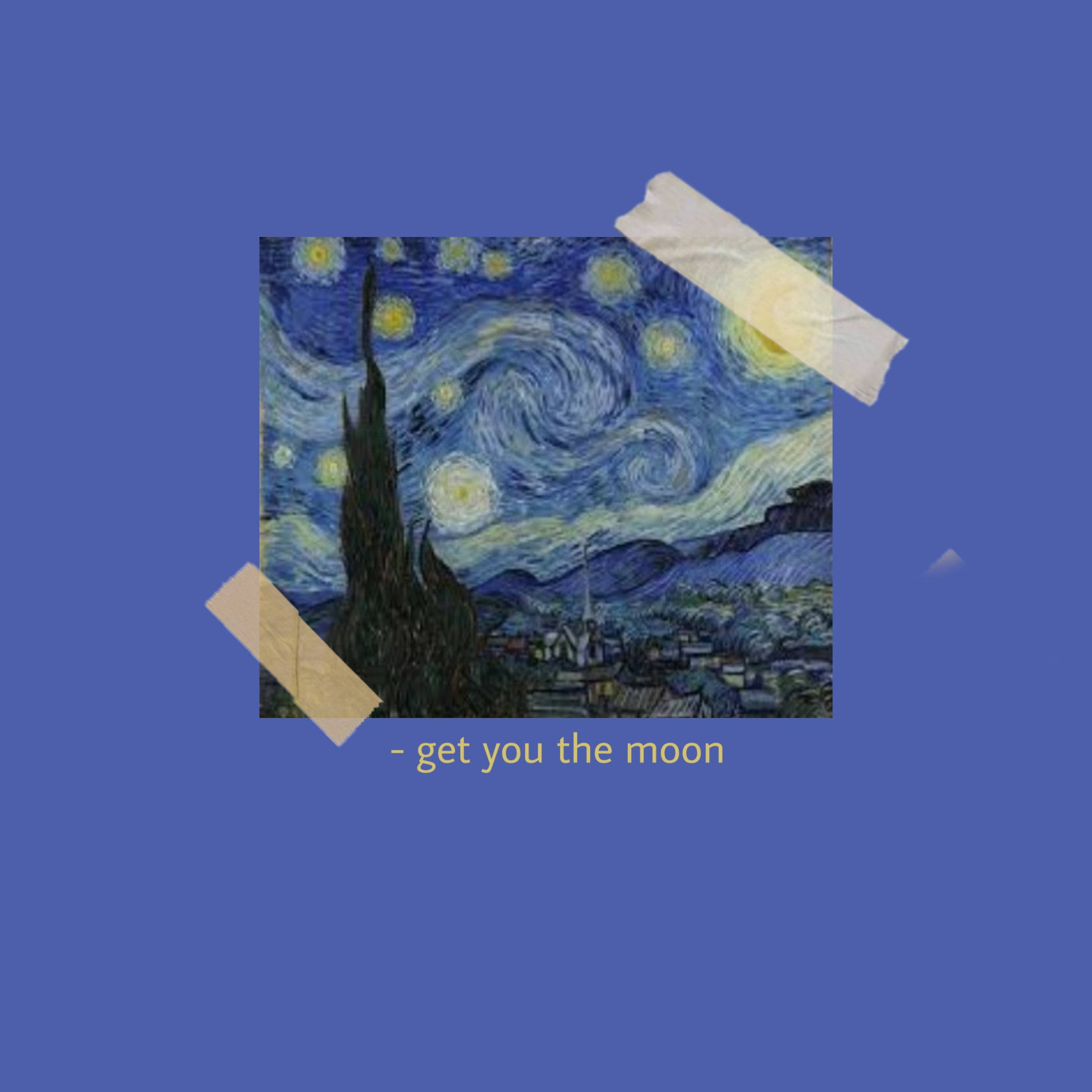 Van Gogh Starry Night, indigo, Tumblr aesthetic, Full HD Desktop Wallpaper