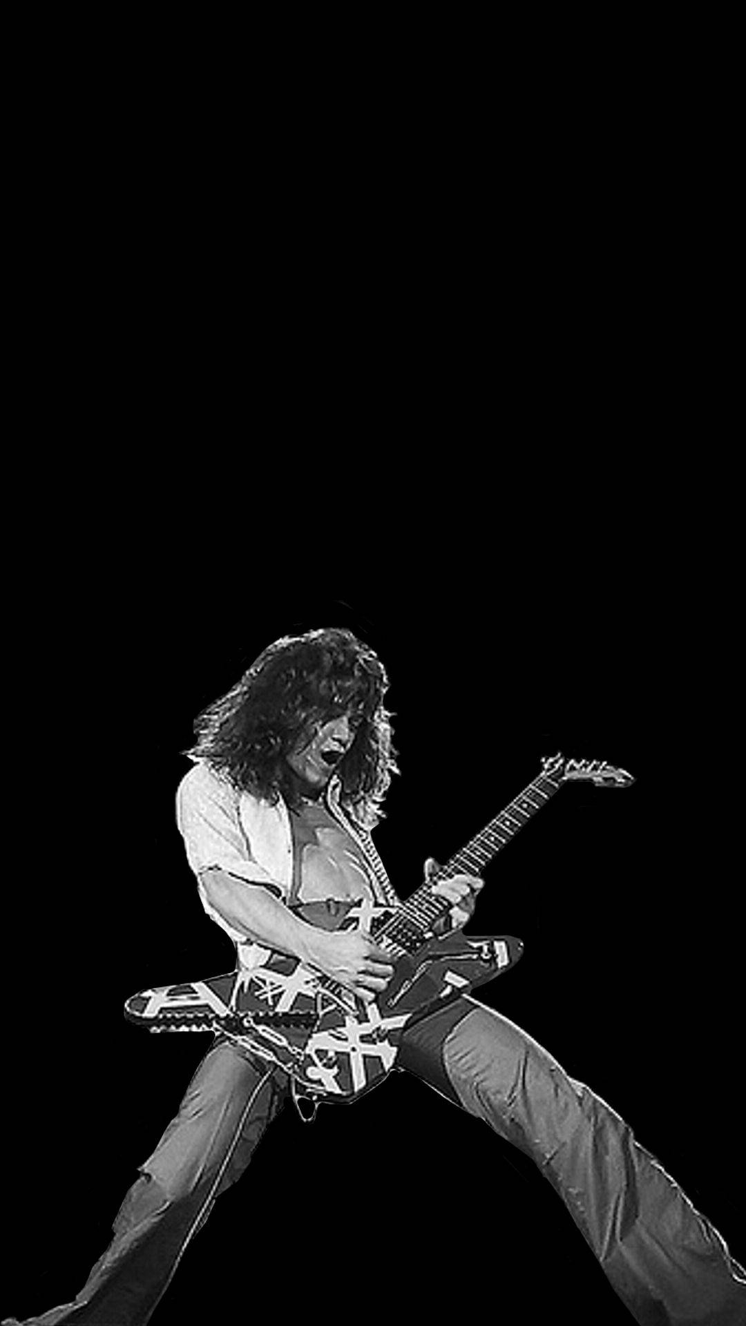 Van Halen, guitarist, long hair, Full HD Phone Wallpaper