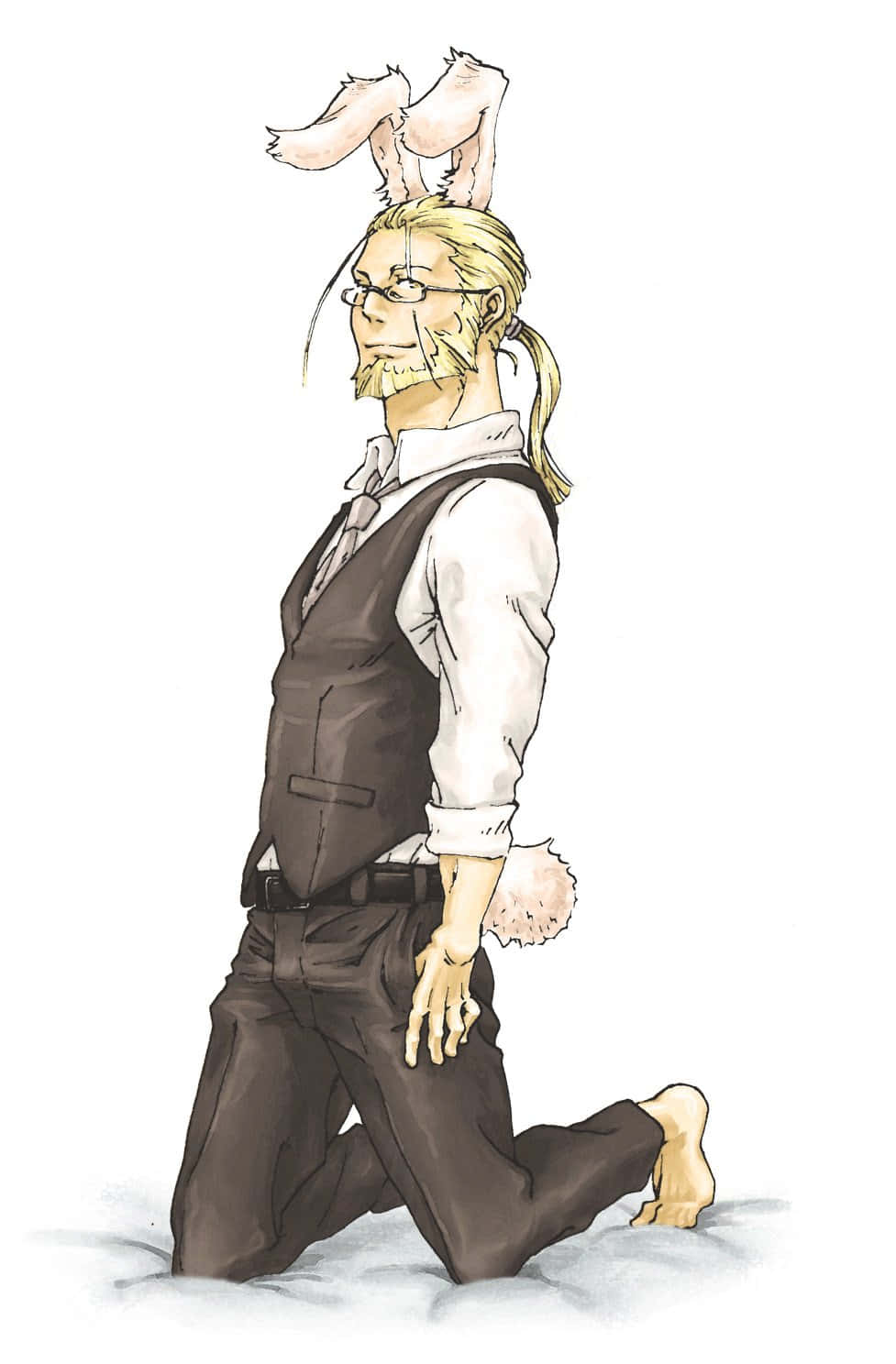 Van Hohenheim, blonde anime man, bunny ears, HD Phone Wallpaper