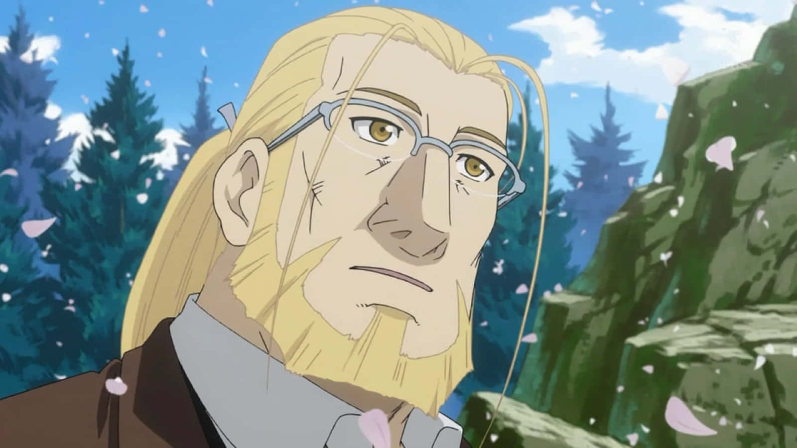Van Hohenheim, blond-haired anime man, glasses, HD Desktop Wallpaper