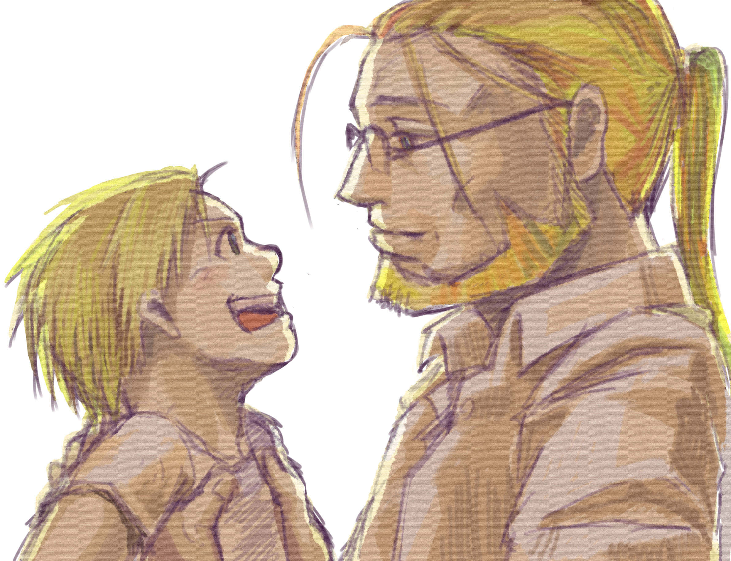 Van Hohenheim, child, adult with glasses, Full HD Desktop Wallpaper