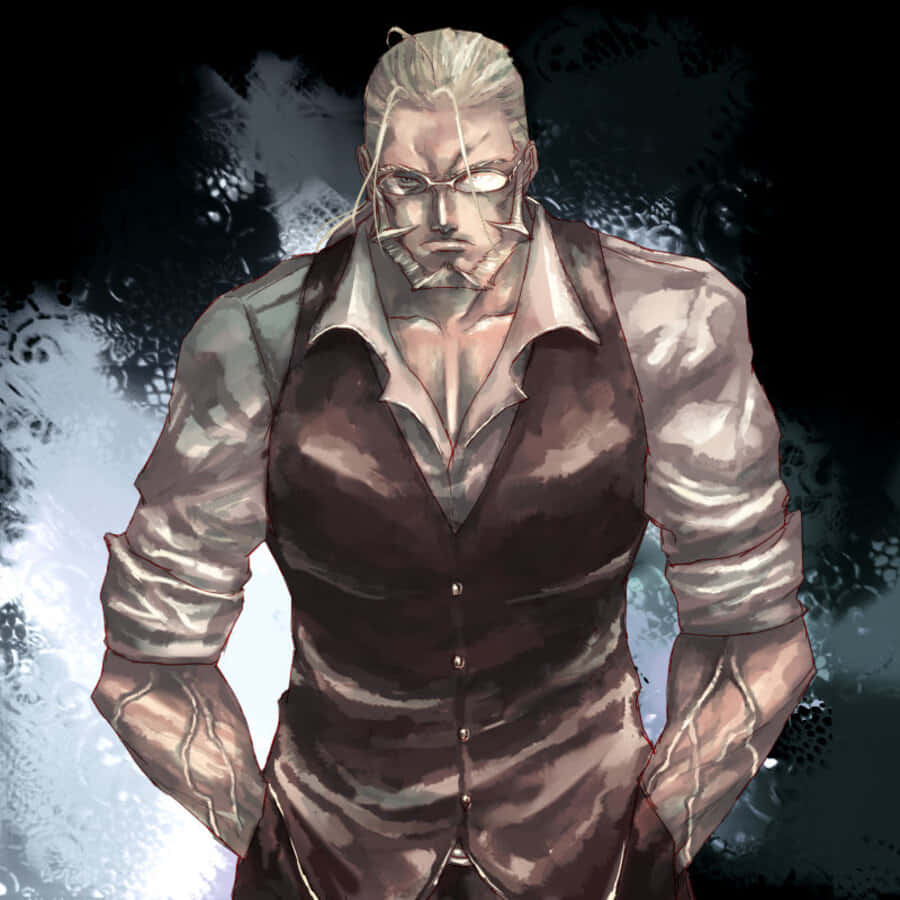 Van Hohenheim, white hair, glasses, SD Desktop Wallpaper