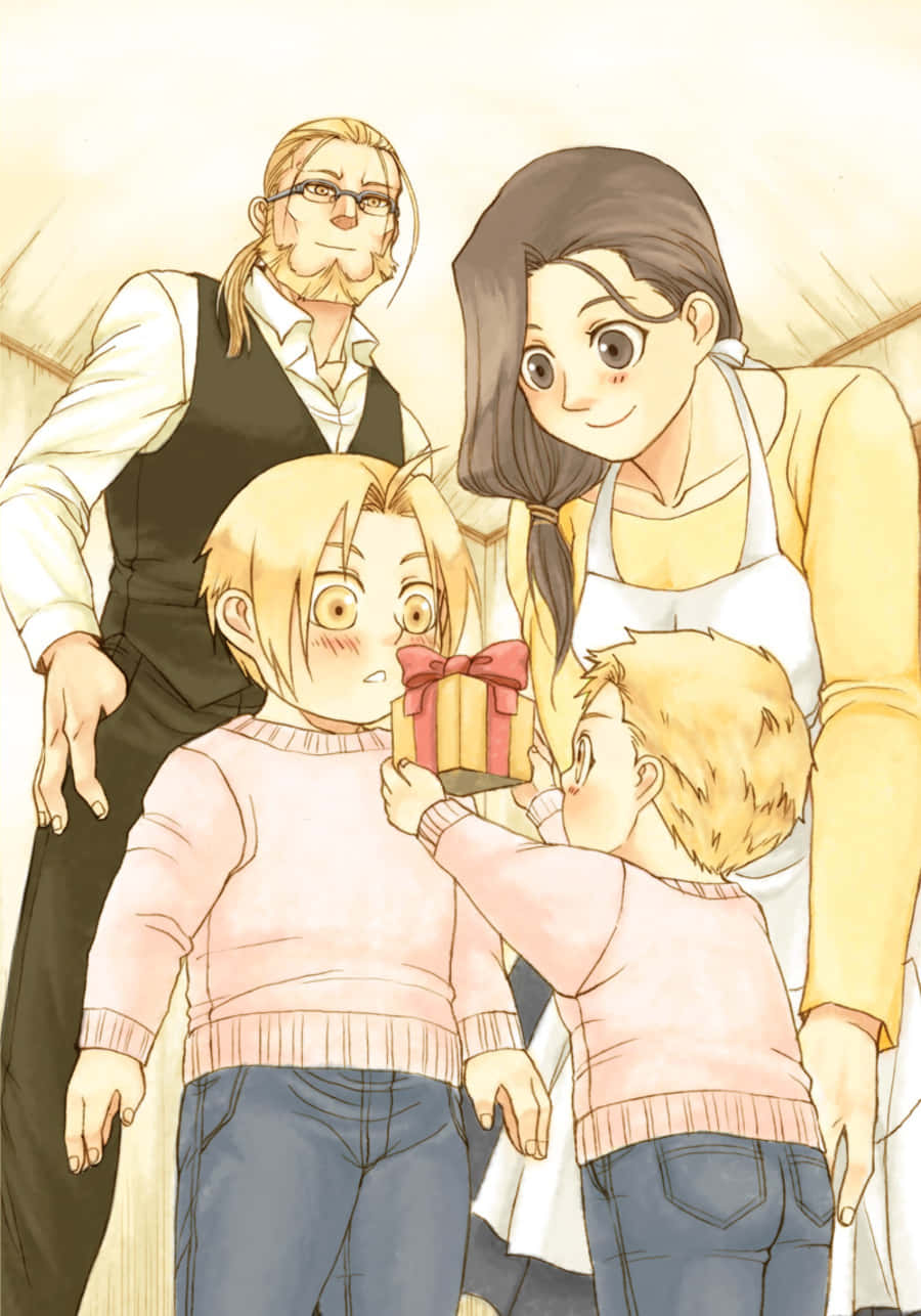 Van Hohenheim, anime family scene, young boy, HD Phone Wallpaper