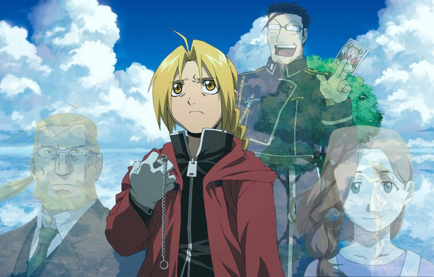 Van Hohenheim, red coat, blonde anime boy, HD Desktop Wallpaper