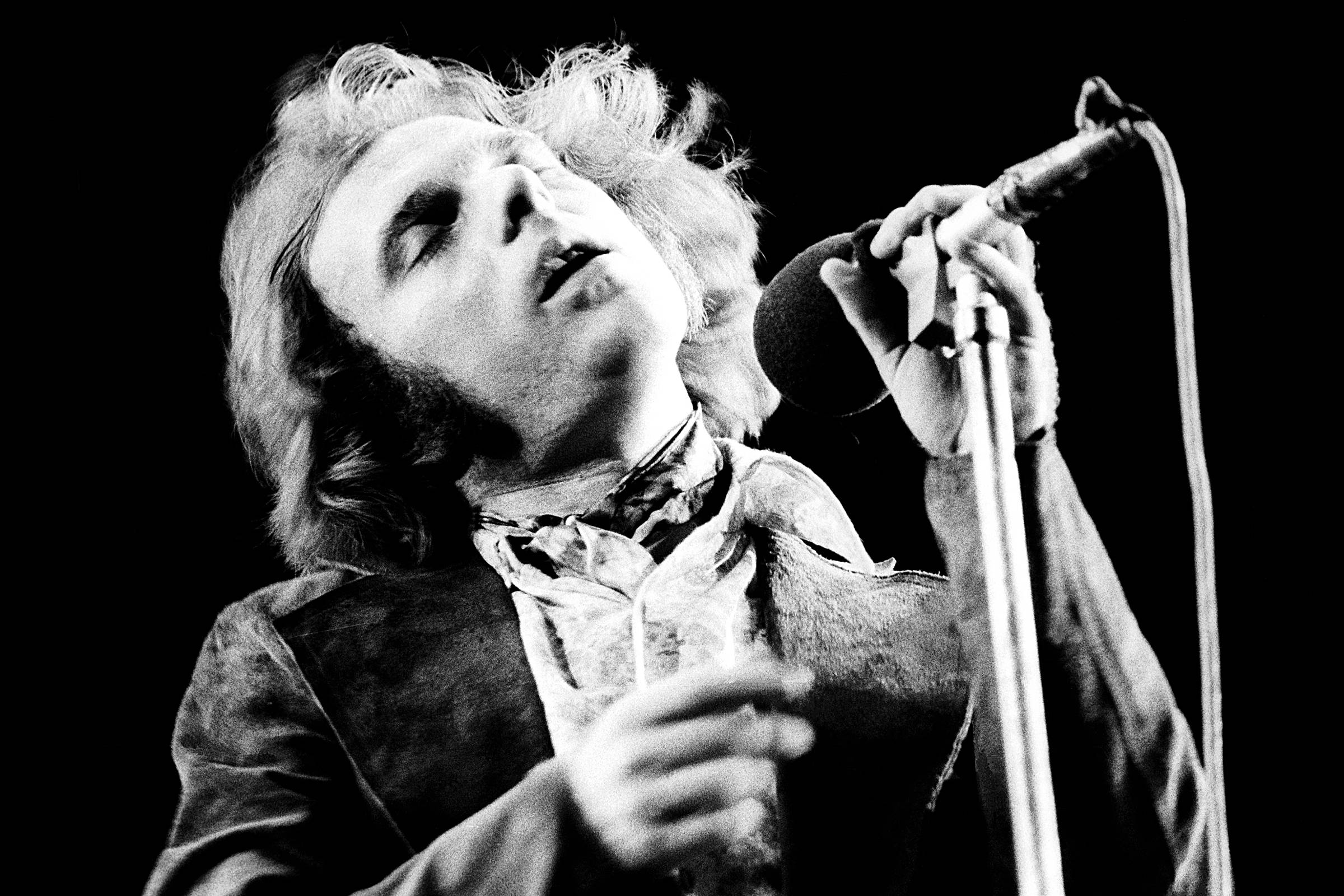 Van Morrison, black and white photo, tousled hair, Full HD Desktop Wallpaper