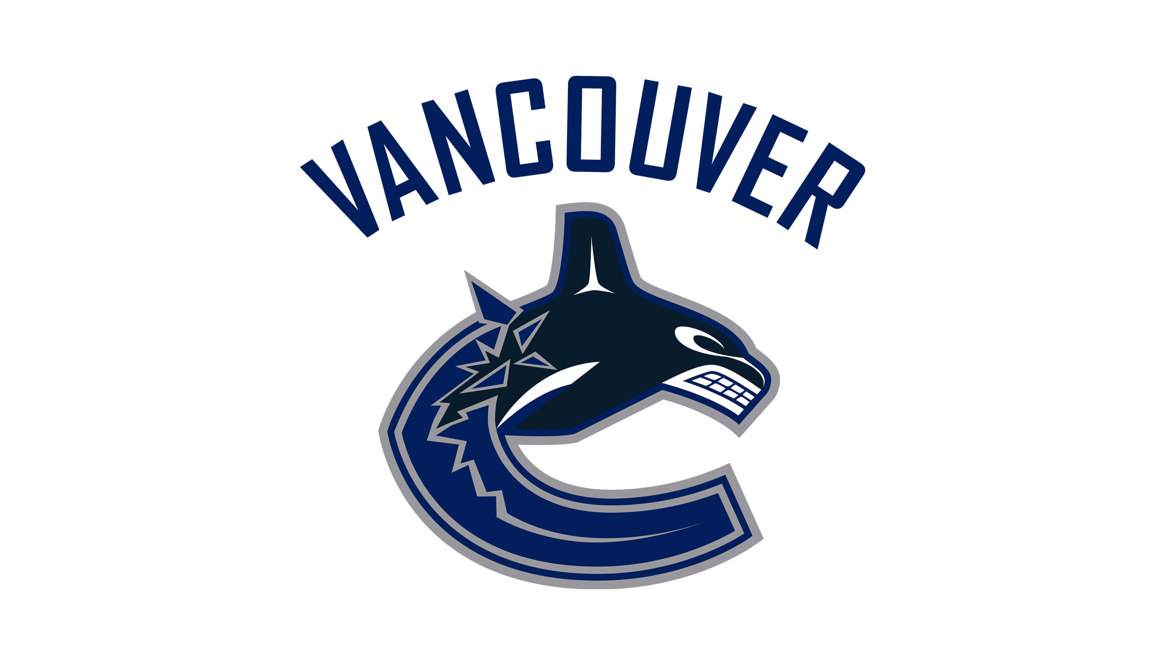 Vancouver Canucks, orca whale head, navy blue, 4K Desktop Wallpaper