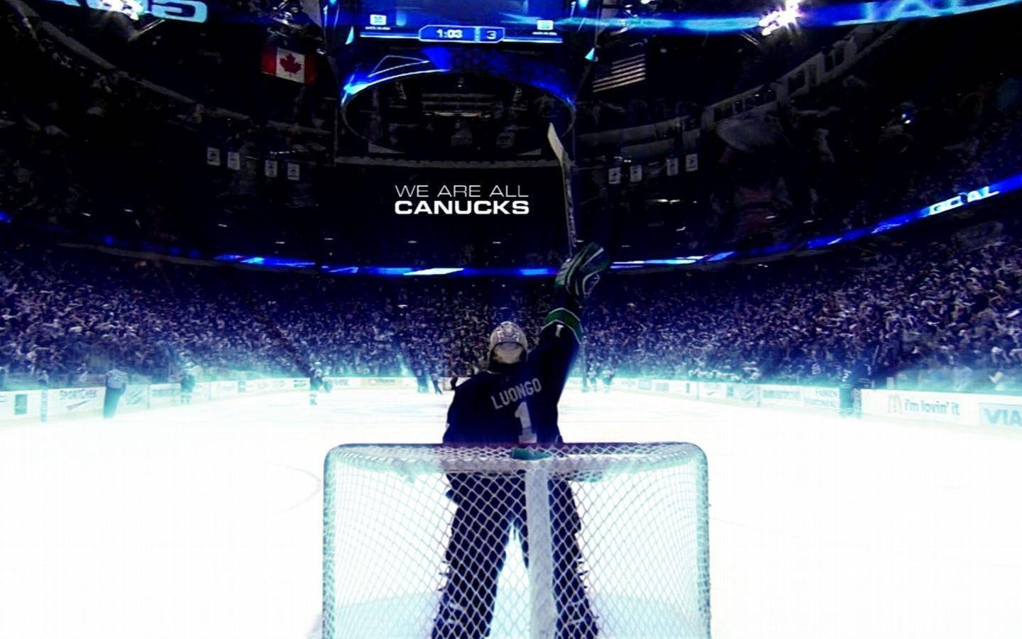 Vancouver Canucks, black jersey, goalie, HD Desktop Wallpaper