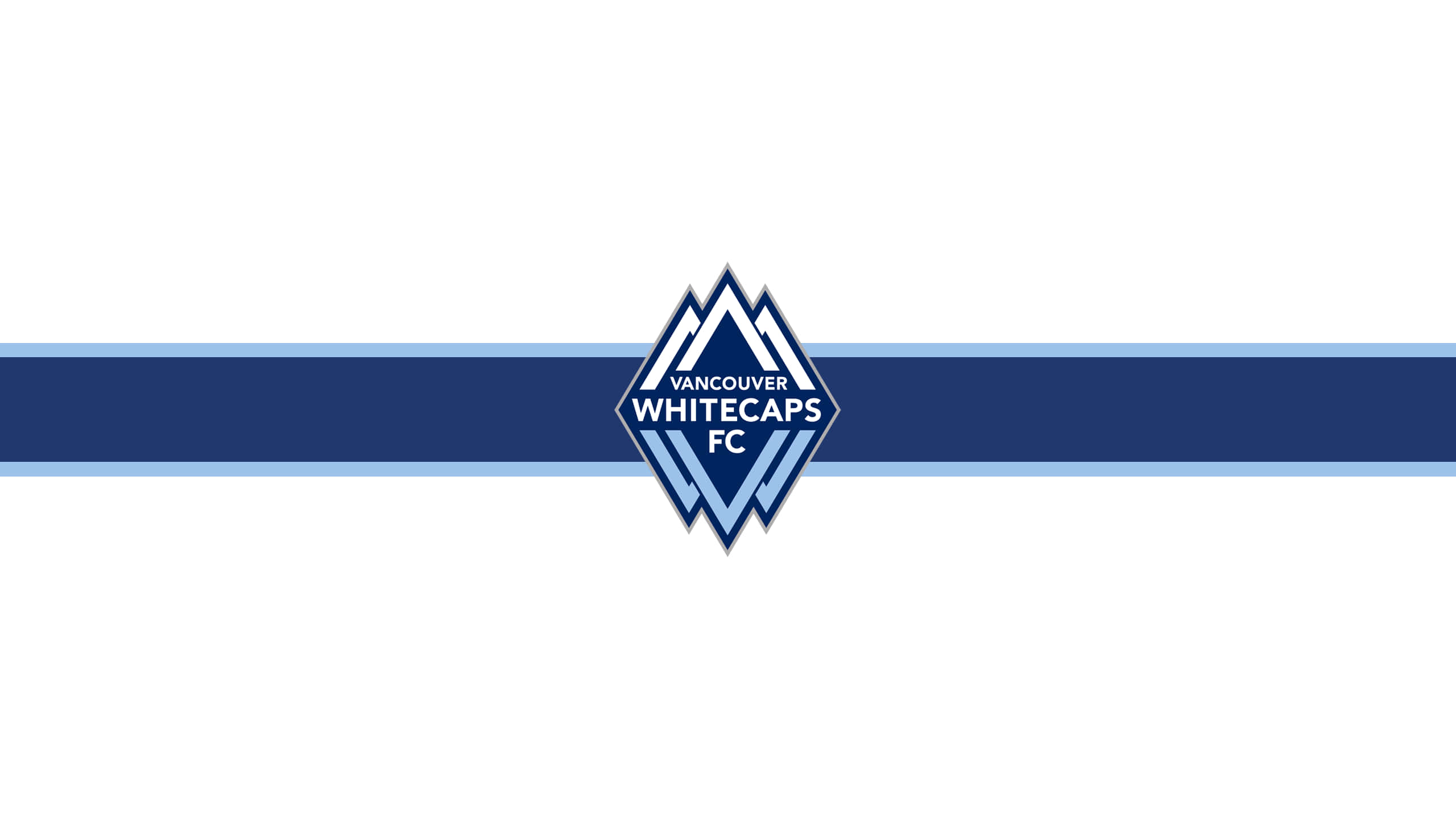 Vancouver Whitecaps FC, blue stripe, white background, 2K Desktop Wallpaper