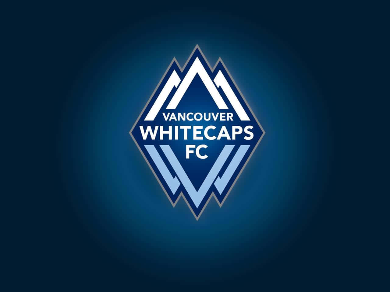 Vancouver Whitecaps FC, team logo, dark blue gradient background, HD Desktop Wallpaper