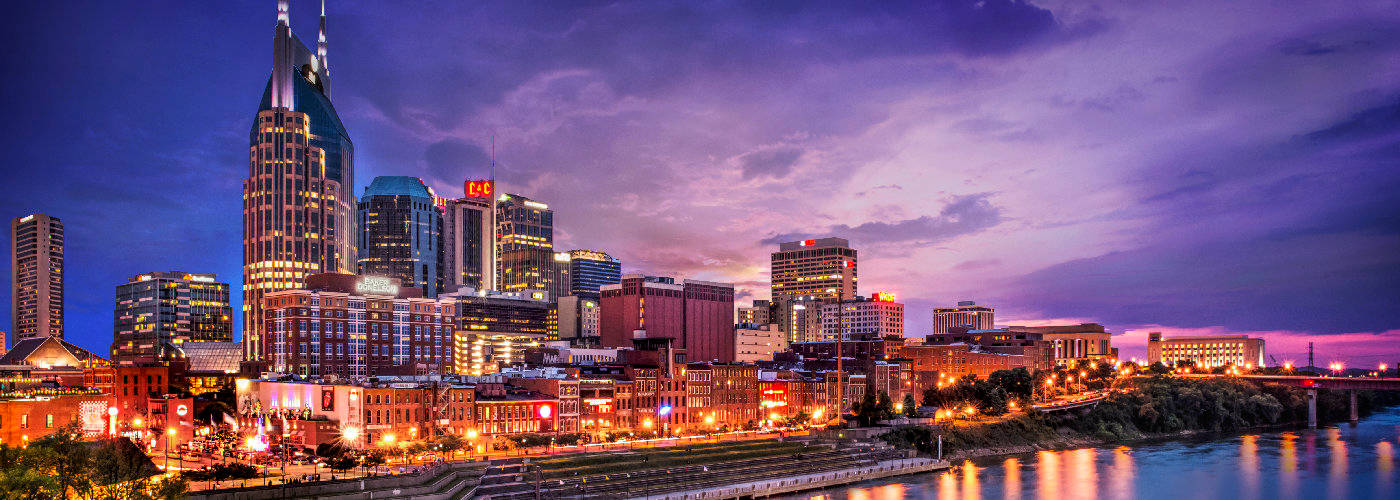 Vanderbilt University, dusk, illuminated skyscrapers, HD Desktop Wallpaper