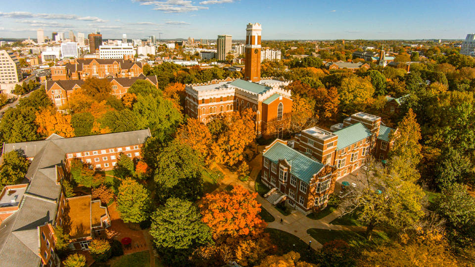 Vanderbilt University, historic brick university campus, autumn trees, SD Desktop Wallpaper