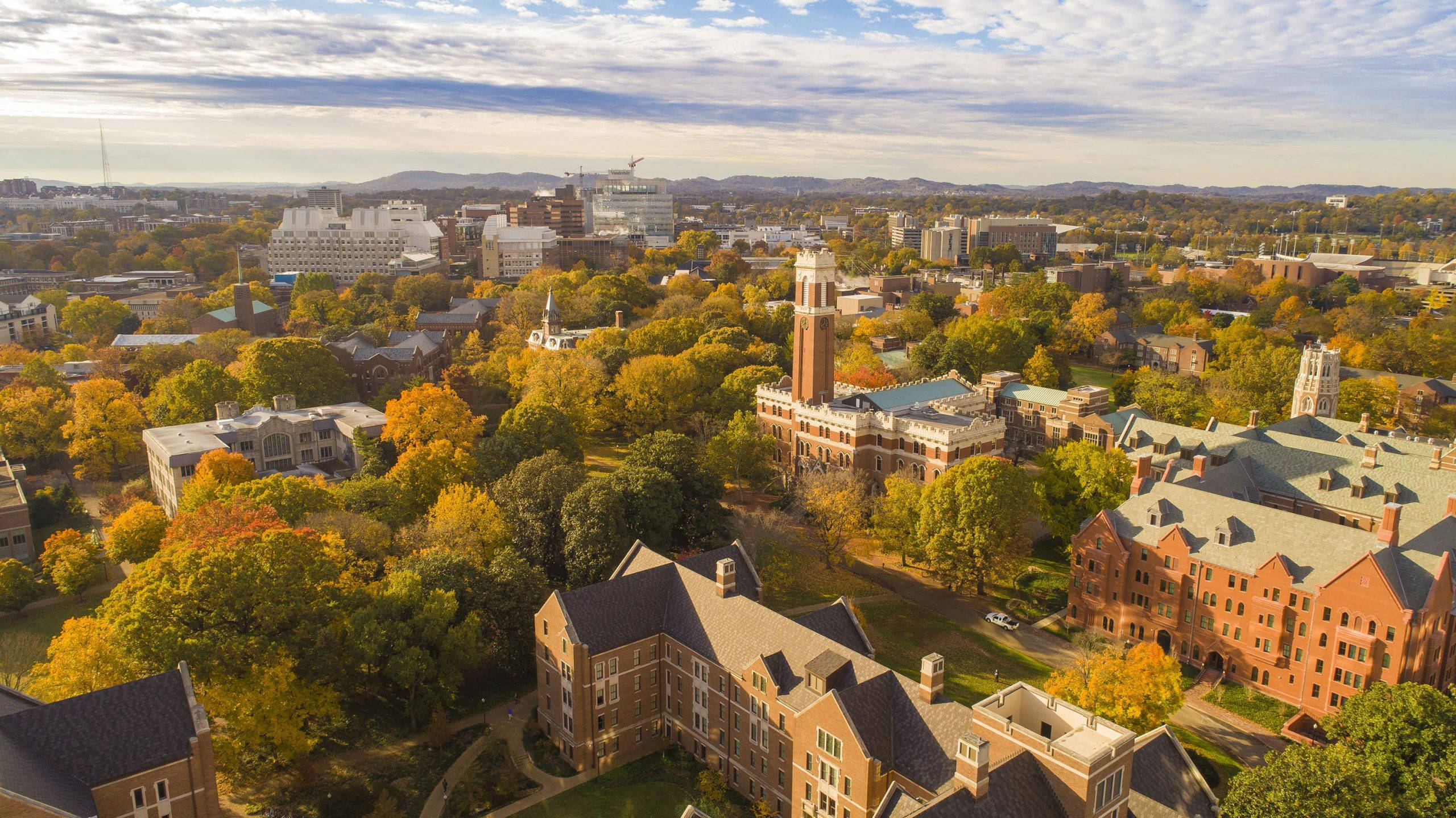 Vanderbilt University, campus skyline, autumn, 2K Desktop Wallpaper
