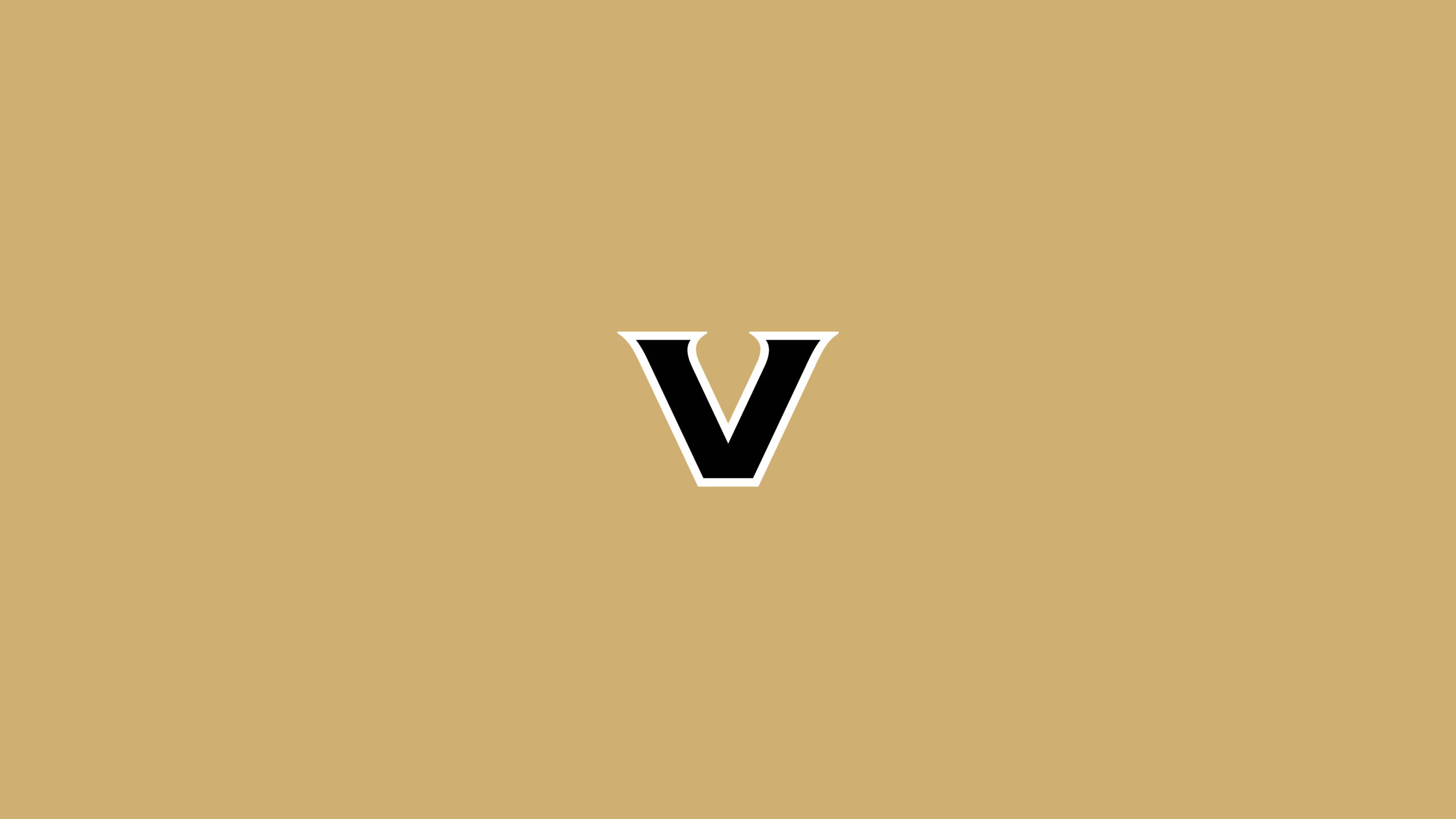 Vanderbilt University, black letter V, white outline, 2K Desktop Wallpaper