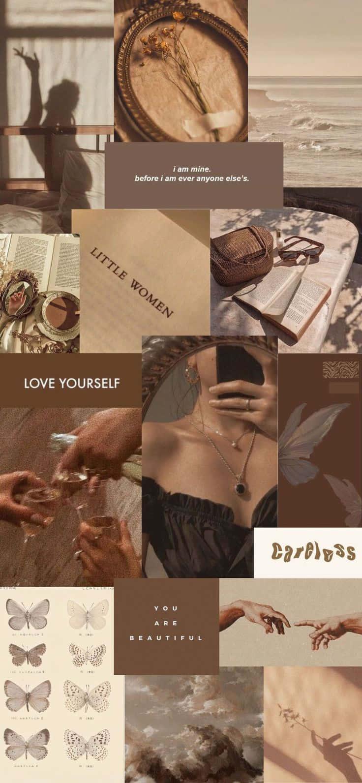 Vanilla Girl Aesthetic, vintage books, butterflies, HD Phone Wallpaper