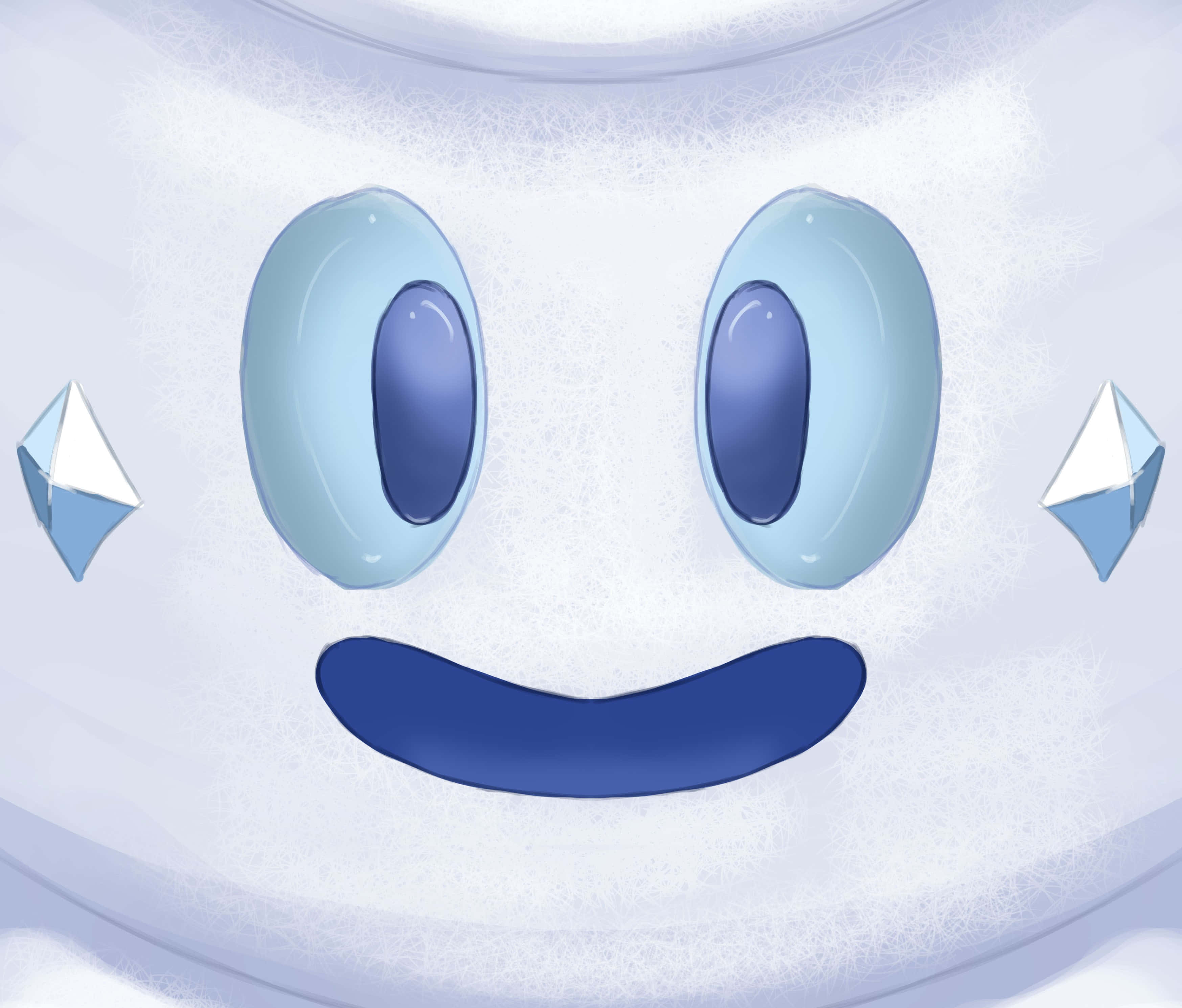 Vanillish, snowman face, big blue eyes, 2K Desktop Wallpaper