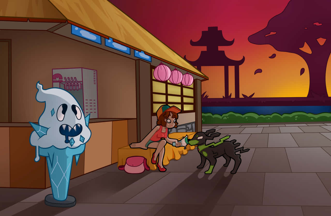Vanillish, twilight, Asian-style stall, HD Desktop Wallpaper