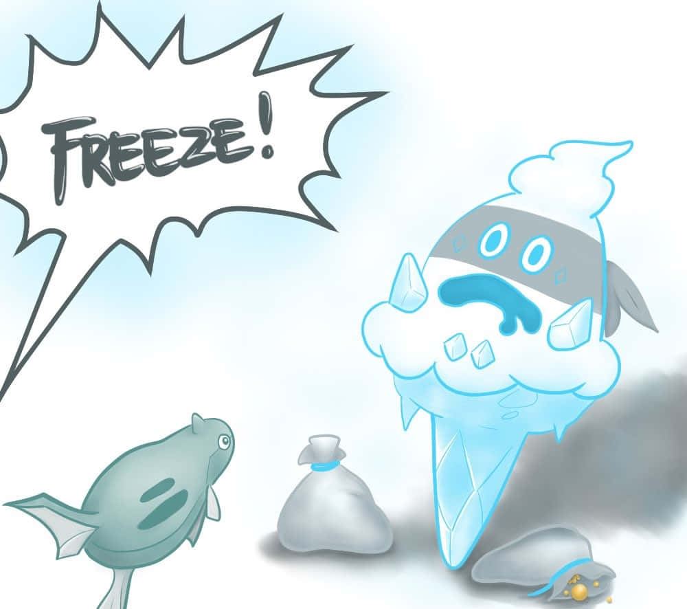 Vanillish, ice cream cone character, fish, SD Desktop Wallpaper