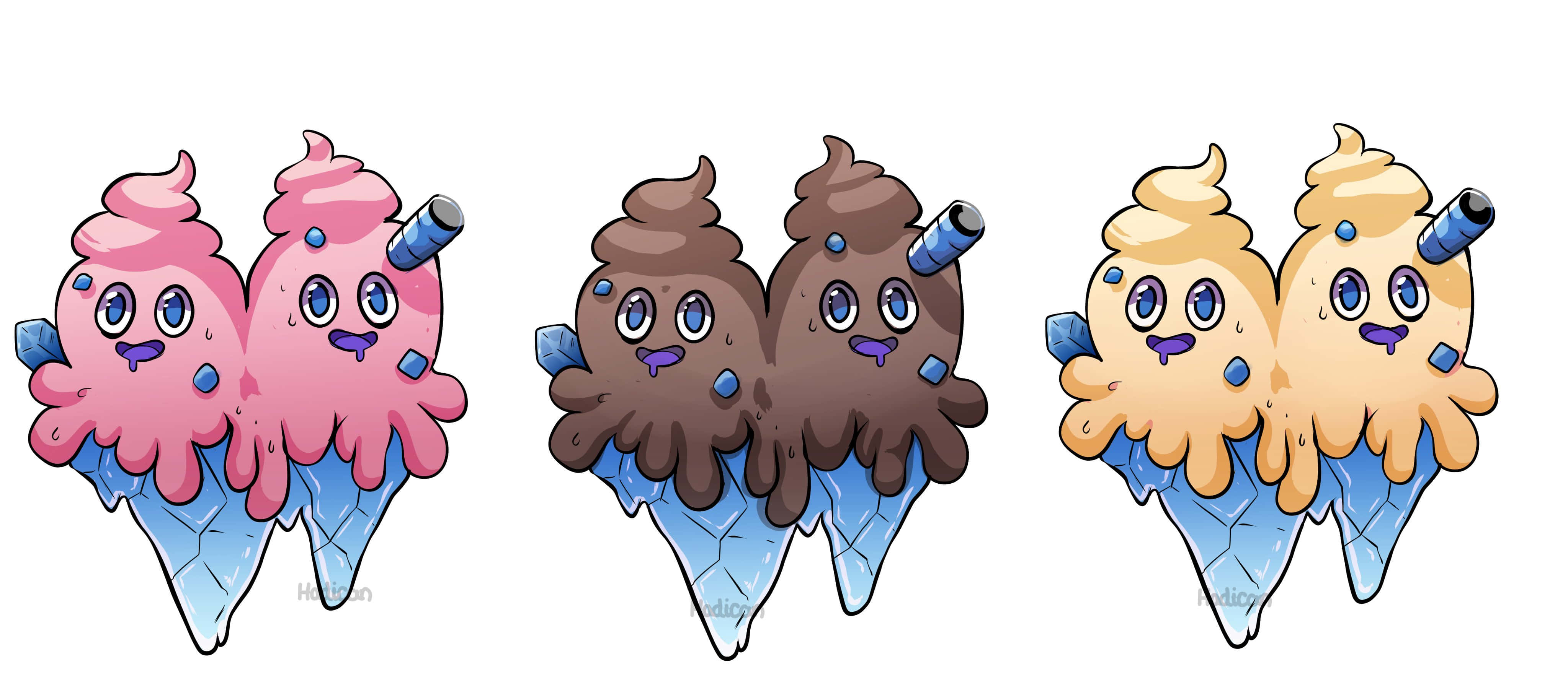 Vanilluxe, ice cream characters, blue eyes, 4K Desktop Wallpaper