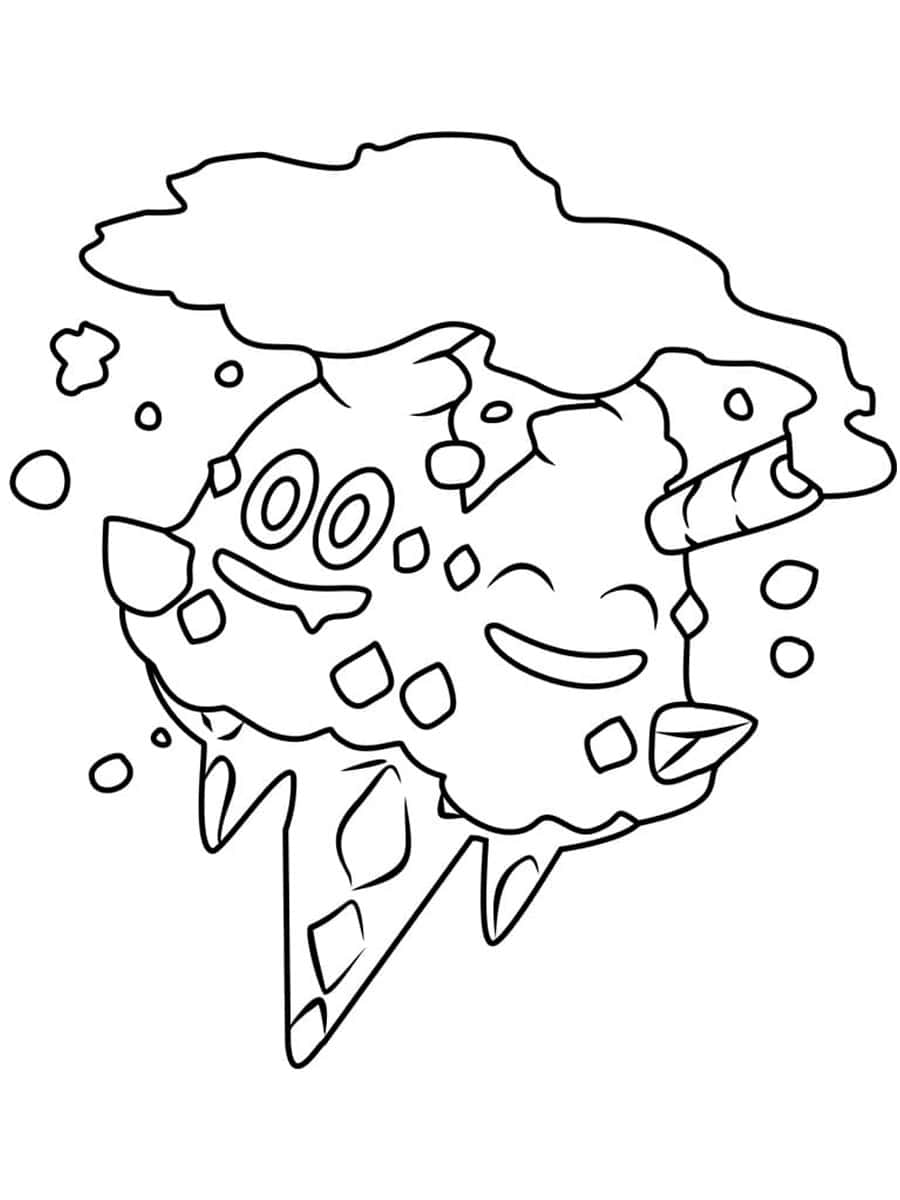 Vanilluxe, black and white illustration, cartoon ice cream cone character, SD Phone Wallpaper