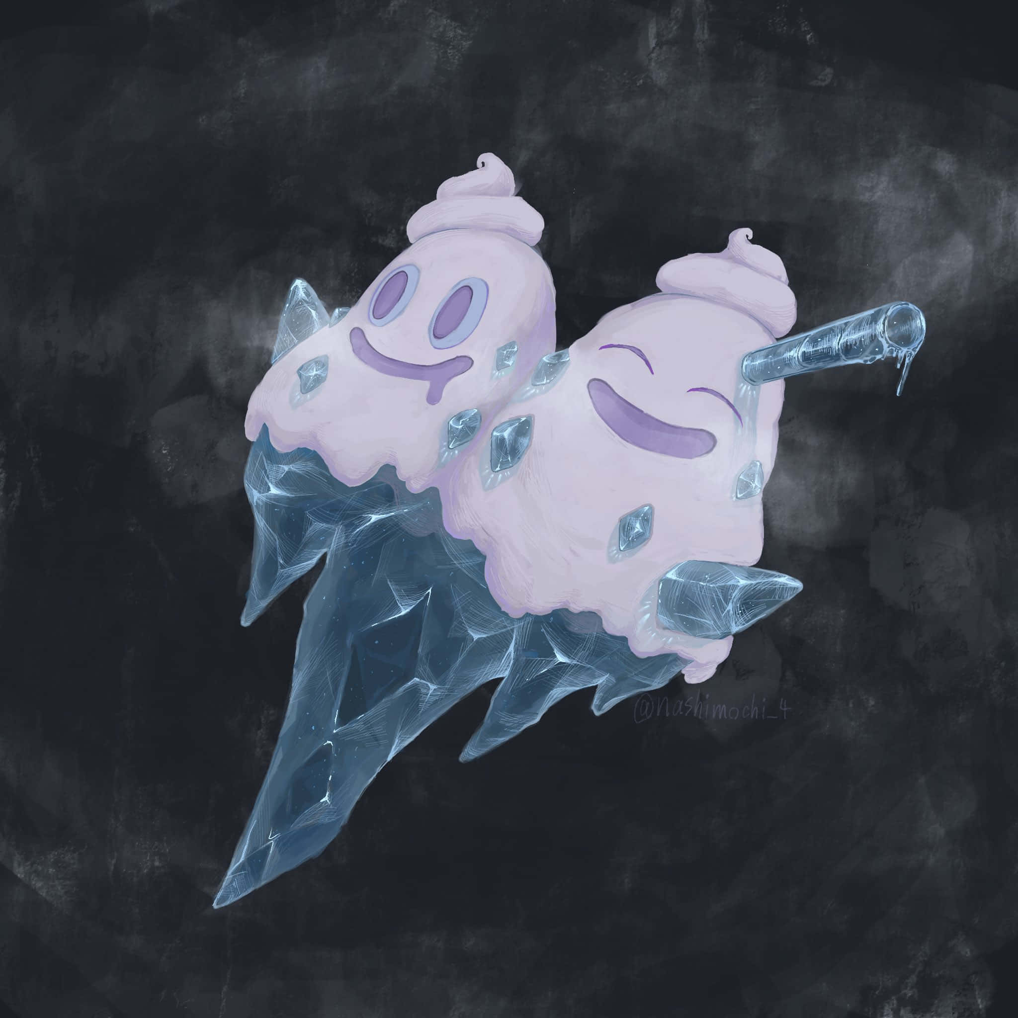 Vanilluxe, pink ice cream scoops, crystal ice wings, Full HD Desktop Wallpaper